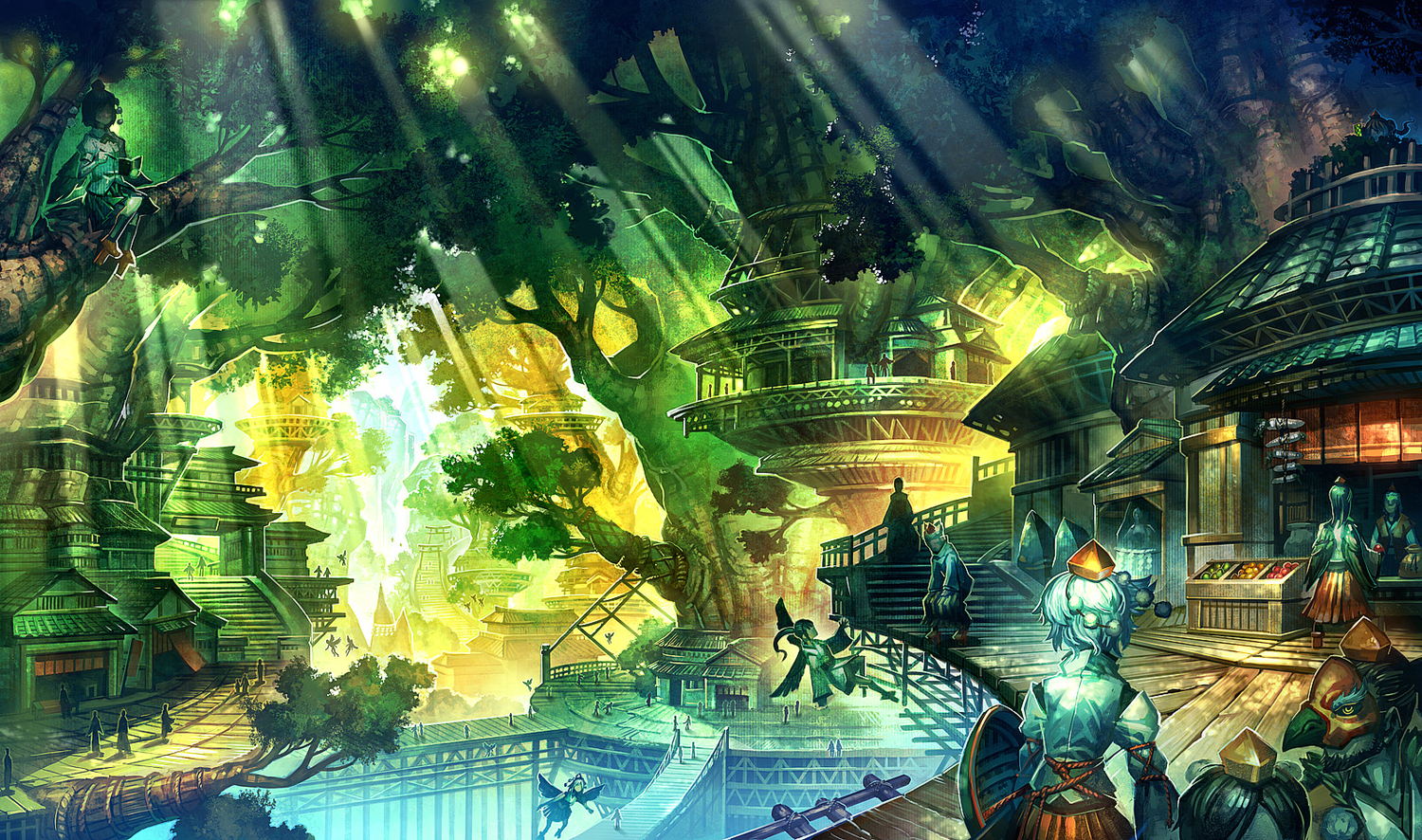 Tree Village Wallpaperx886