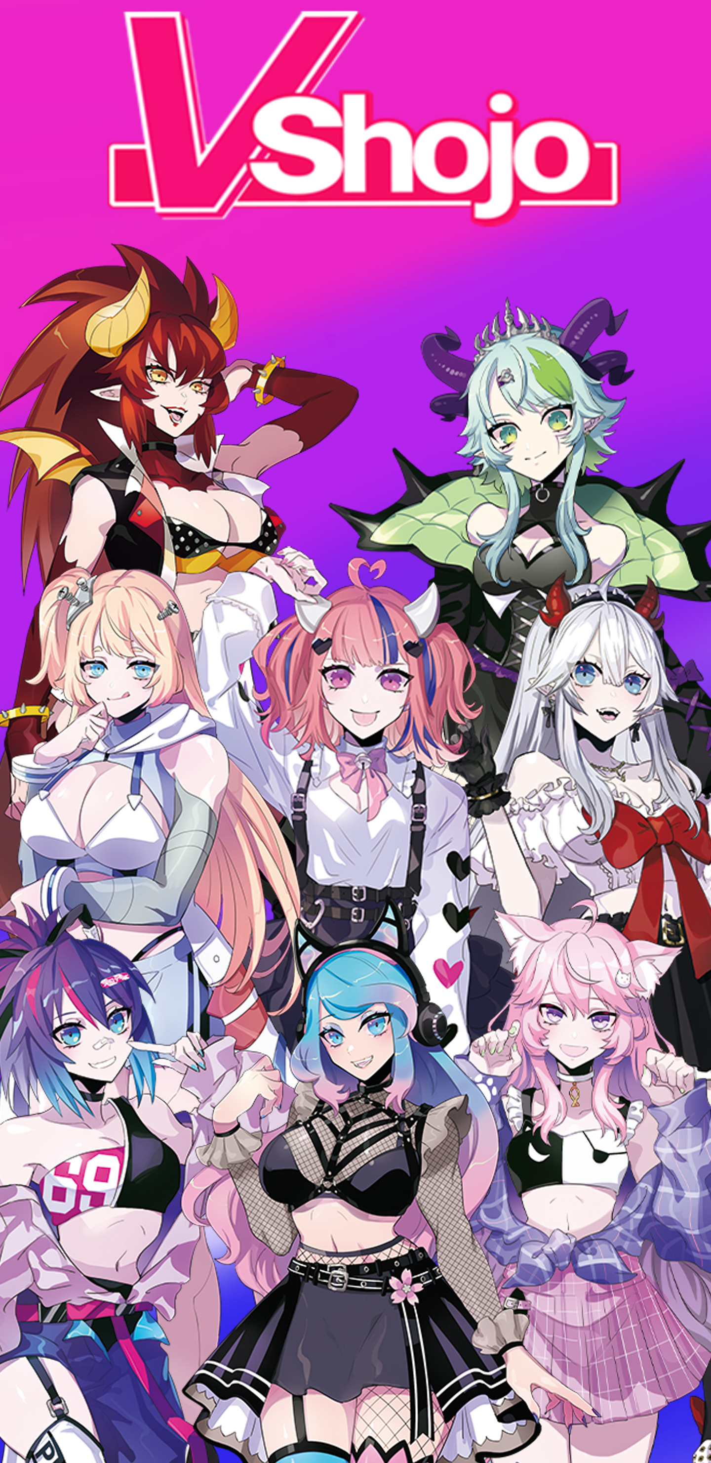 With the addiction of Veibae I updated my vshojo wallpaper: VShojo