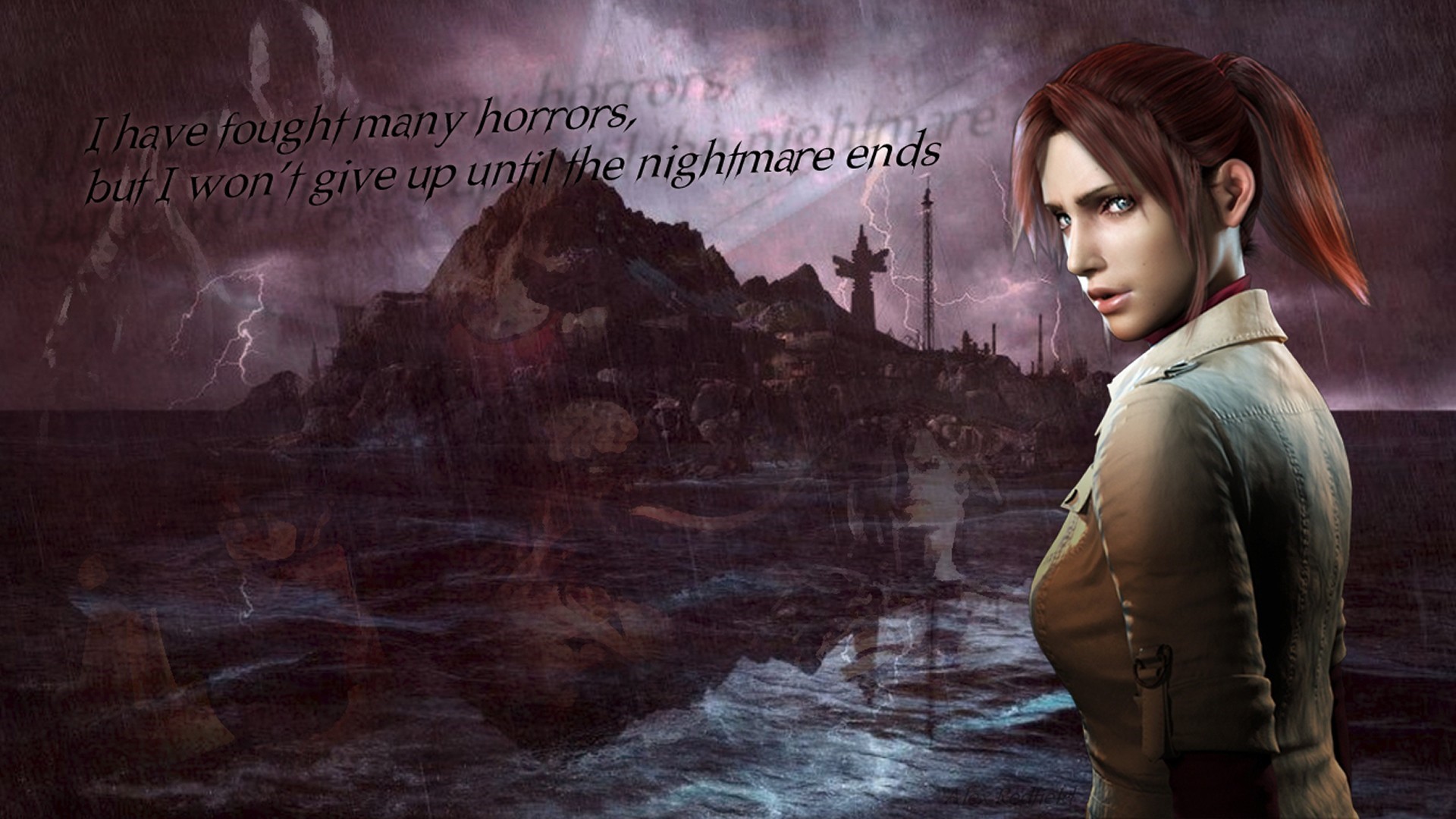 1920x1080 claire redfield resident evil resident evil 2 capcom biohazard zombies video games quote wallpaper JPG 349 kB