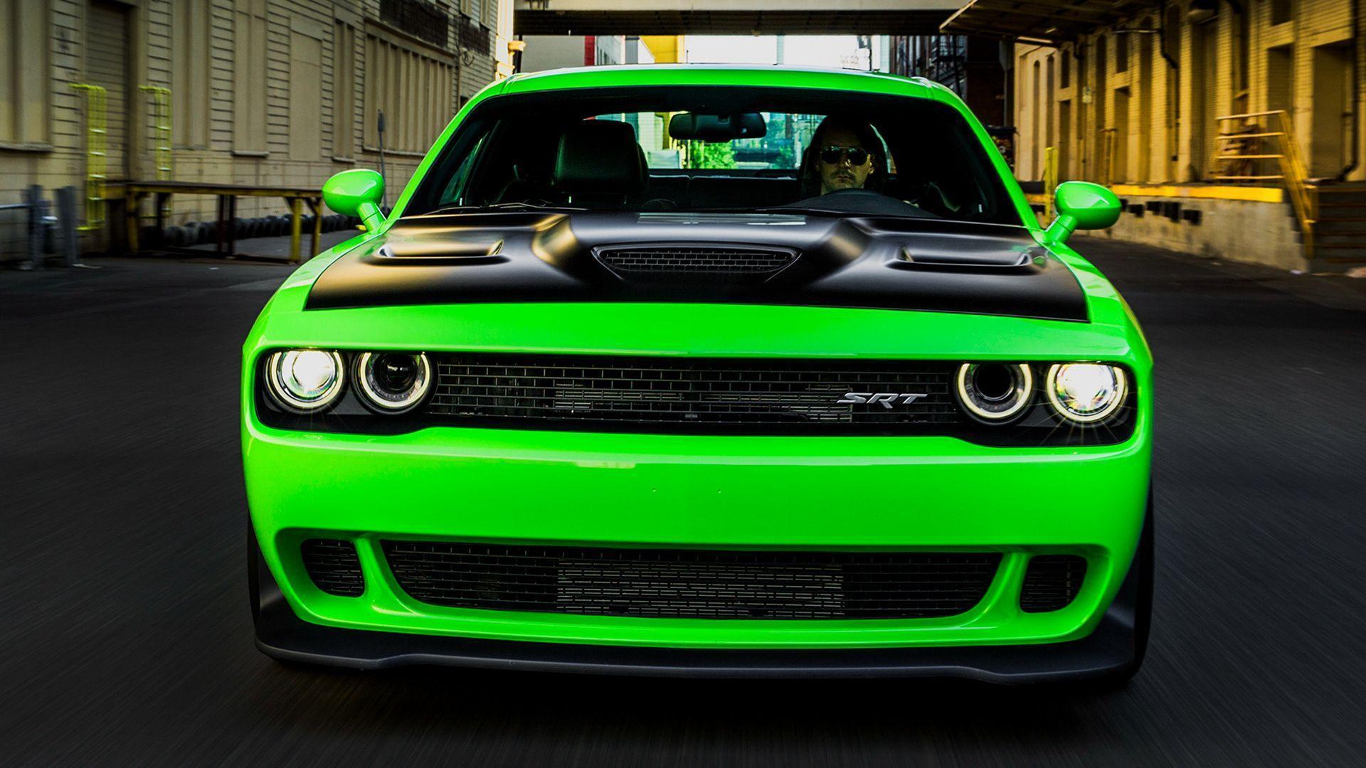 Lime Green Dodge Challenger Srt