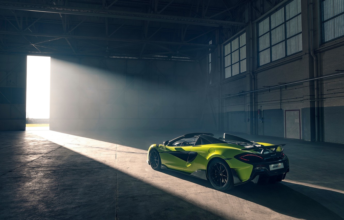 Wallpaper machine, style, hangar, lights, McLaren 600LT Spider image for desktop, section mclaren
