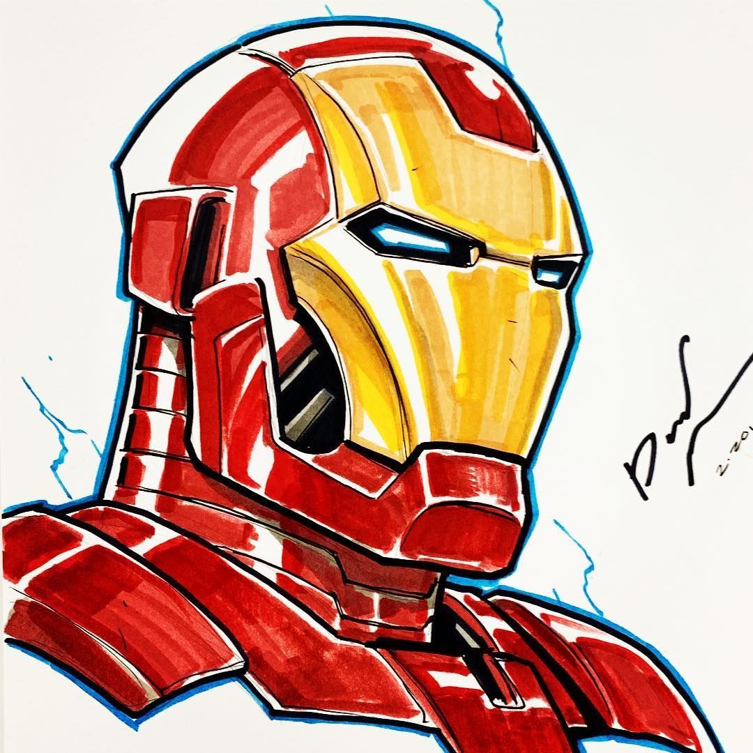Iron Man Pencil Portrait Drawing Print - Etsy