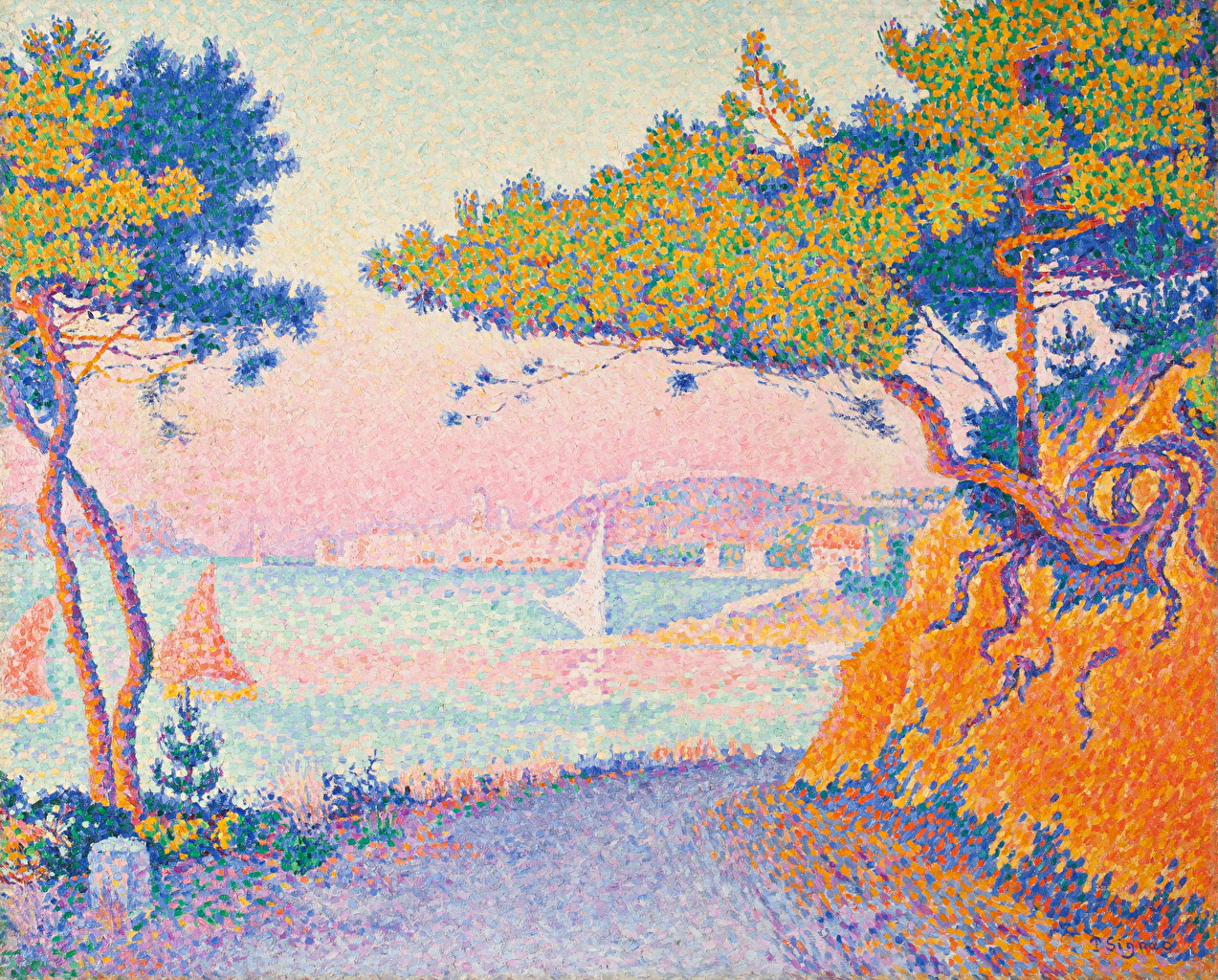 Picture Paul Signac, Golfe Juan Pictorial art Trees