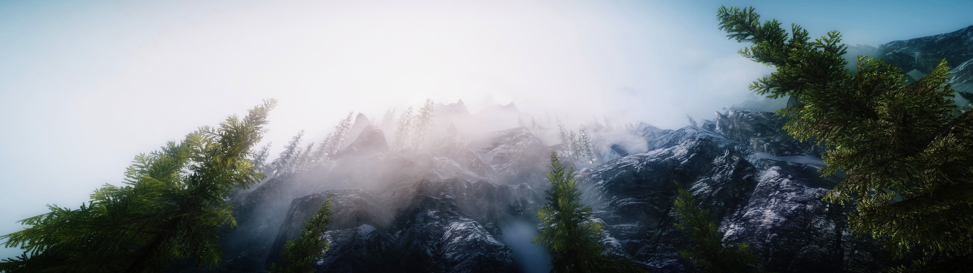 multiple display #landscape #mountains #snow The Elder Scrolls V: Skyrim K #wallpaper #hdwallpaper #desktop. Landscape, Wallpaper, Skyrim wallpaper