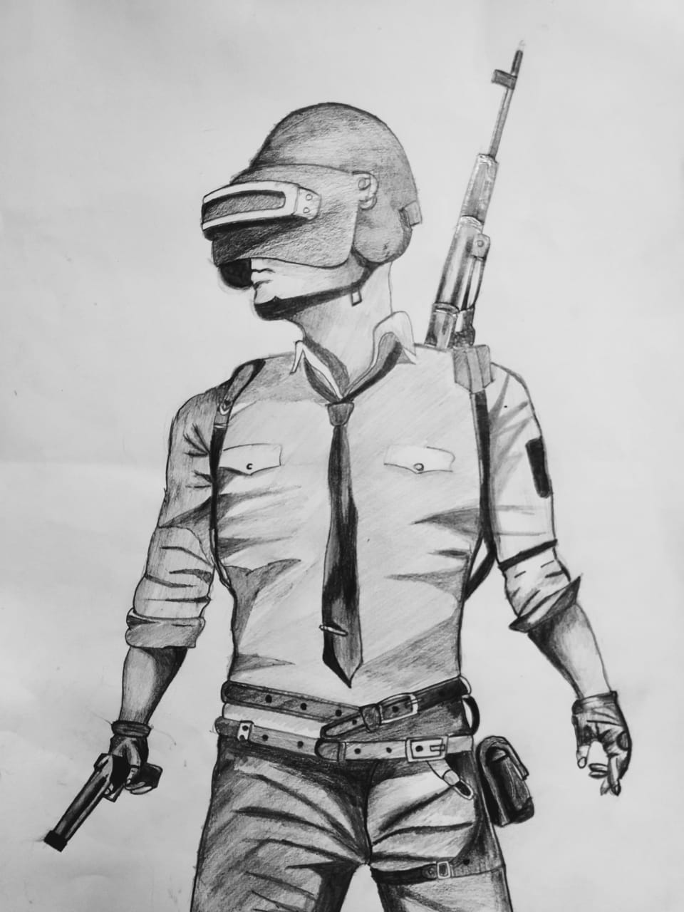 PUBG Drawing, Pencil, Sketch, Colorful, Realistic Art Image