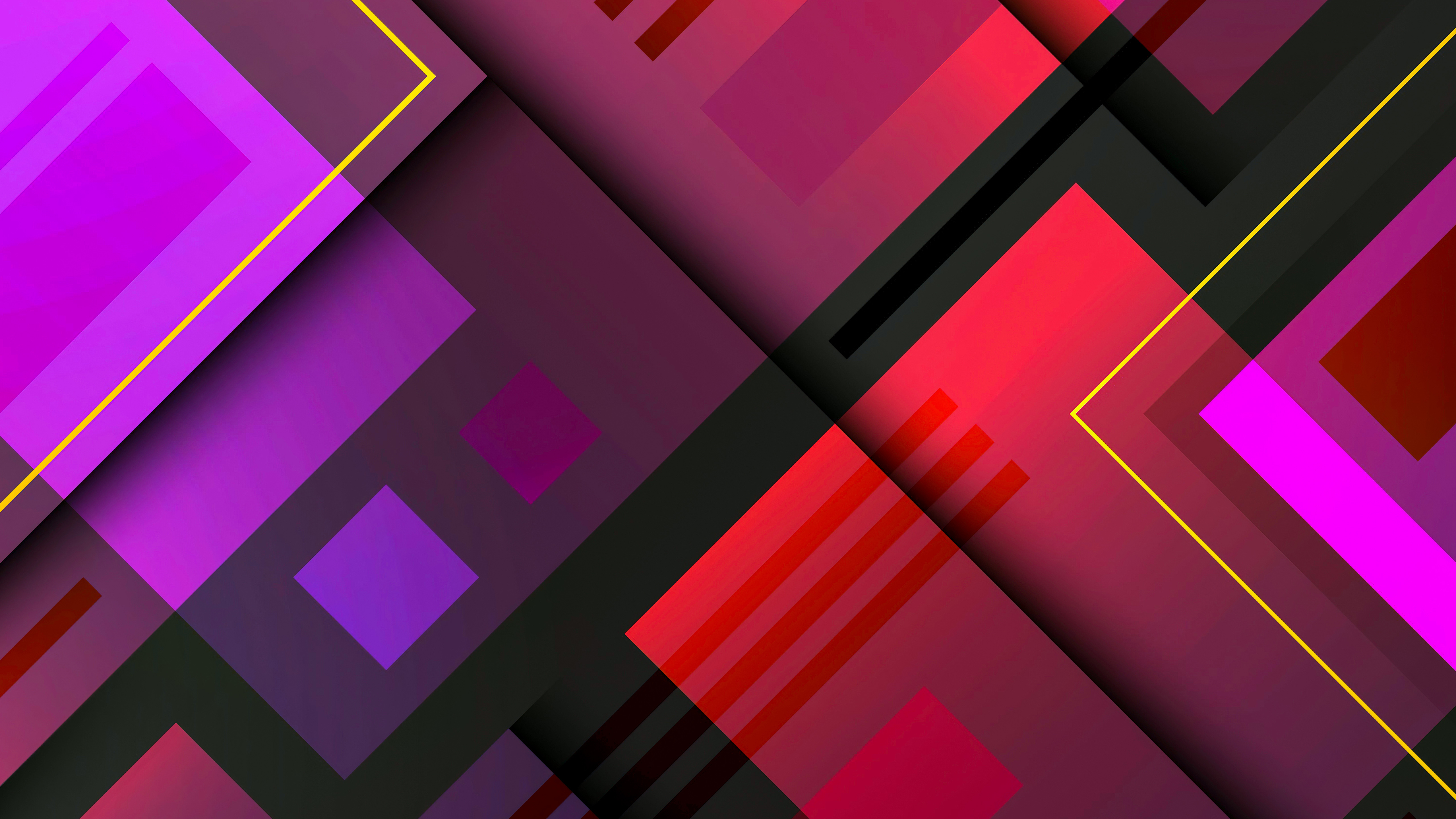 Colorful Geometric Shapes Pattern 4K HD Abstract Wallpaper