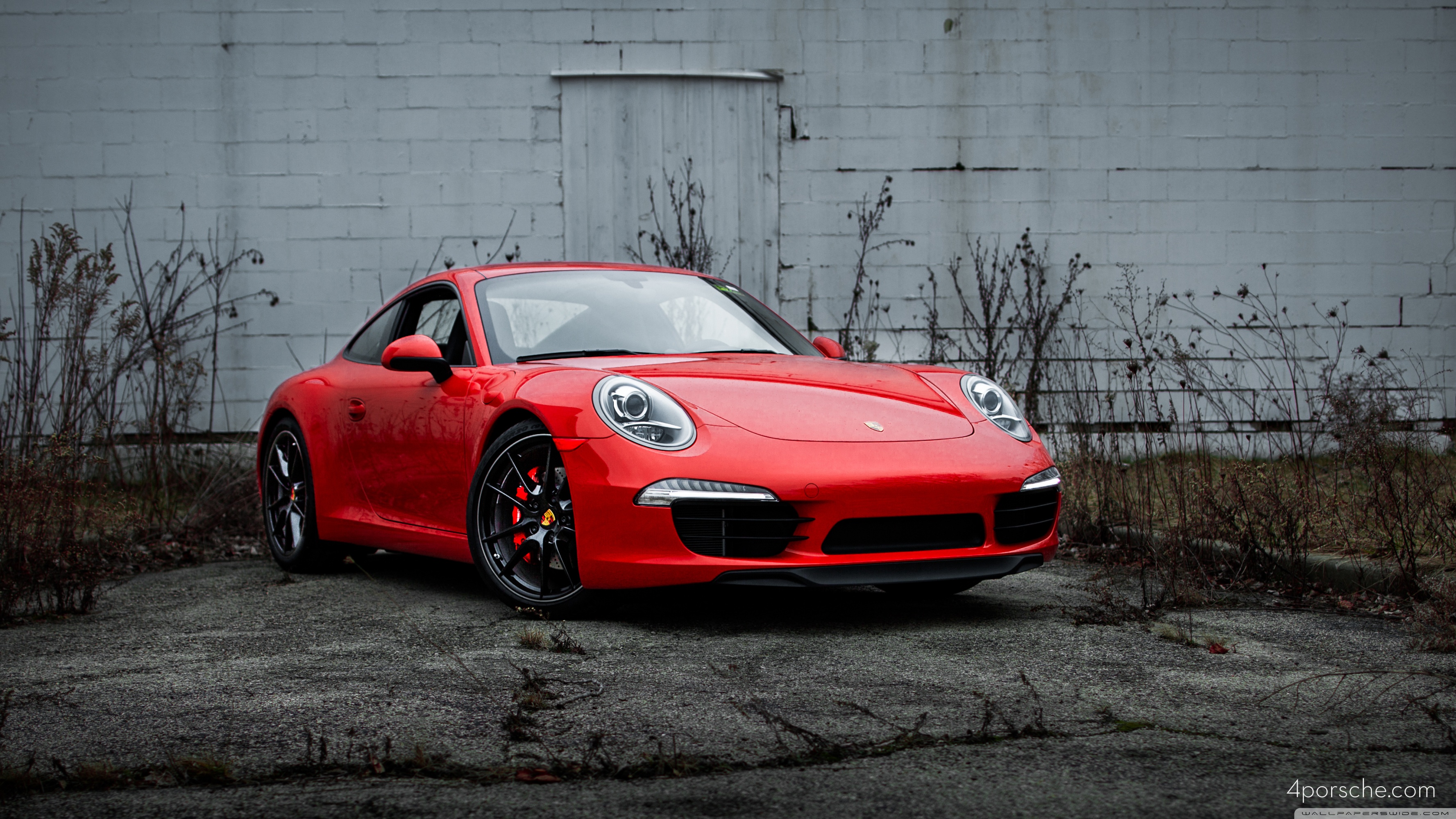 Red 2013 Porsche 911 991 Carrera S with black wheels, brought to you by The Porsche Exchange Ultra HD Desktop Background Wallpaper for 4K UHD TV, Widescreen & UltraWide Desktop