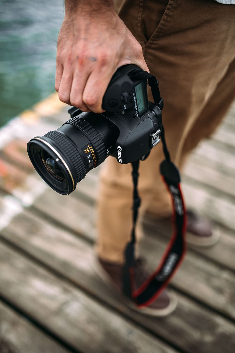 Photographer Holding A Dslr Camera, Adult, Man, Outdoor, Man Camera