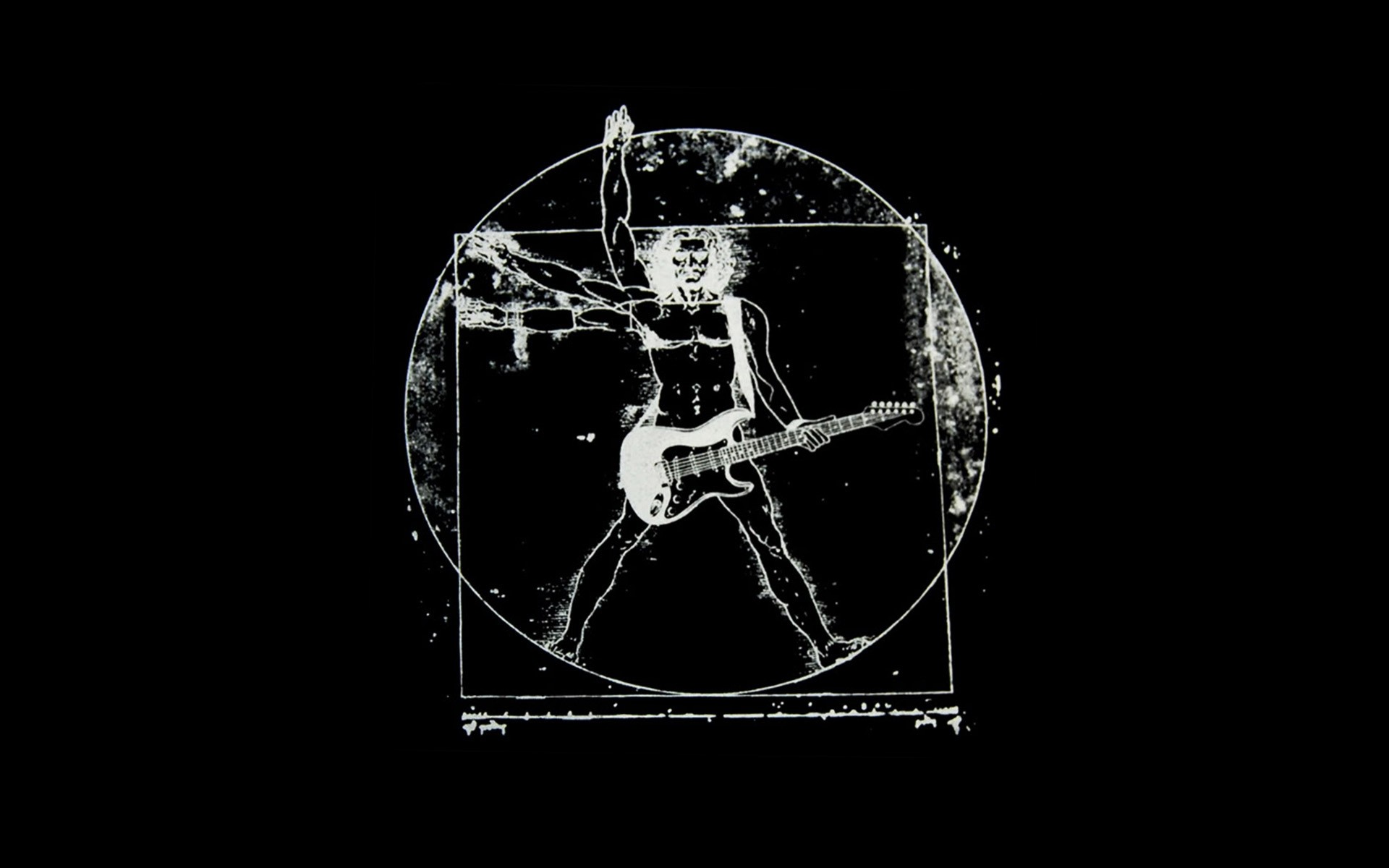 Music guitars Vitruvian Man