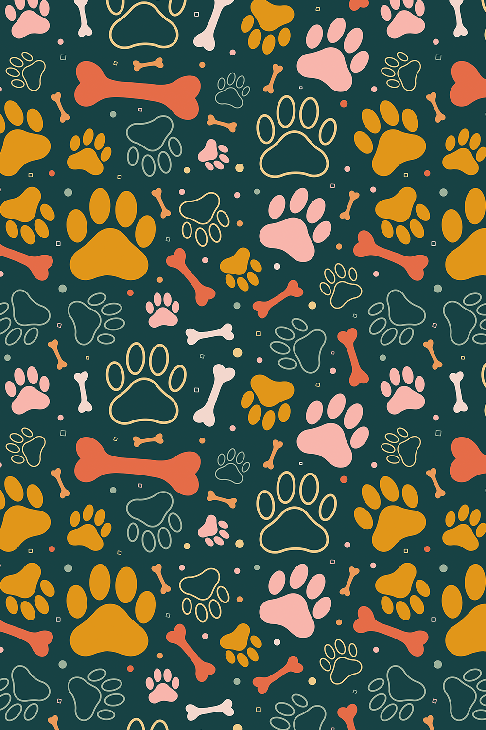 Colorful fabrics digitally printed by Spoonflower Paw Pattern. Paw wallpaper, Paw pattern, Dog wallpaper