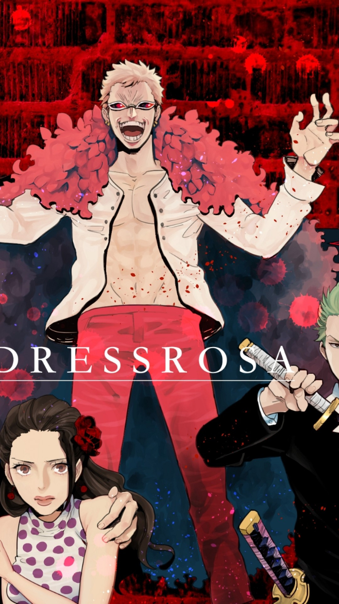 Download 1080x1920 One Piece, Monkey D. Luffy, Donquixote Doflamingo, Bartolomeo, Rebecca, Zoro, Sanji Wallpaper for iPhone 8, iPhone 7 Plus, iPhone 6+, Sony Xperia Z, HTC One