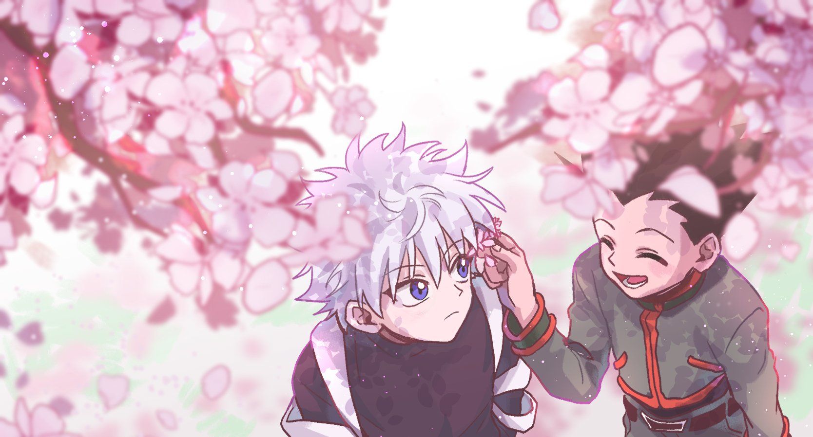 Under the cherry blossoms. Hunter anime, Anime computer wallpaper, Killua