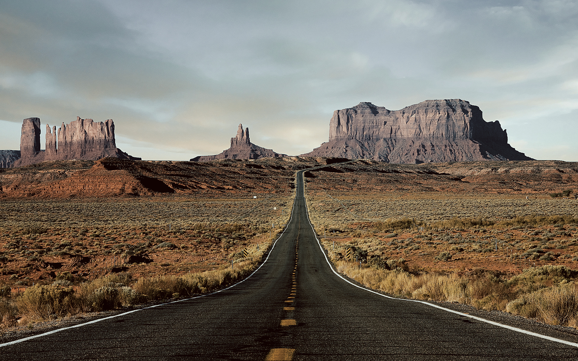 #sky, #Forrest Gump Point, #mountains, #field, #road, #Arizona wallpaper HD Wallpaper