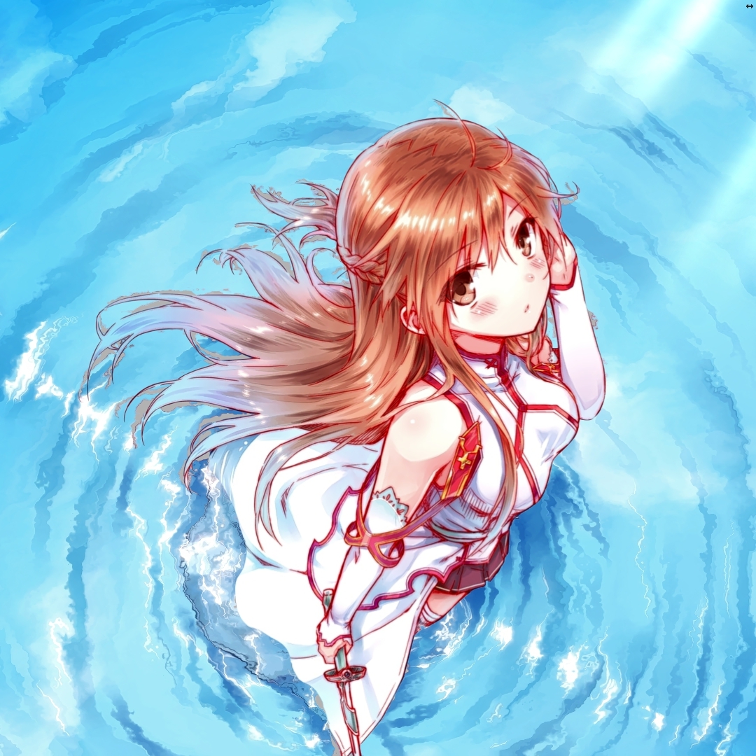 Anime girl in white dress with red edging Times live wallpaper [DOWNLOAD FREE]