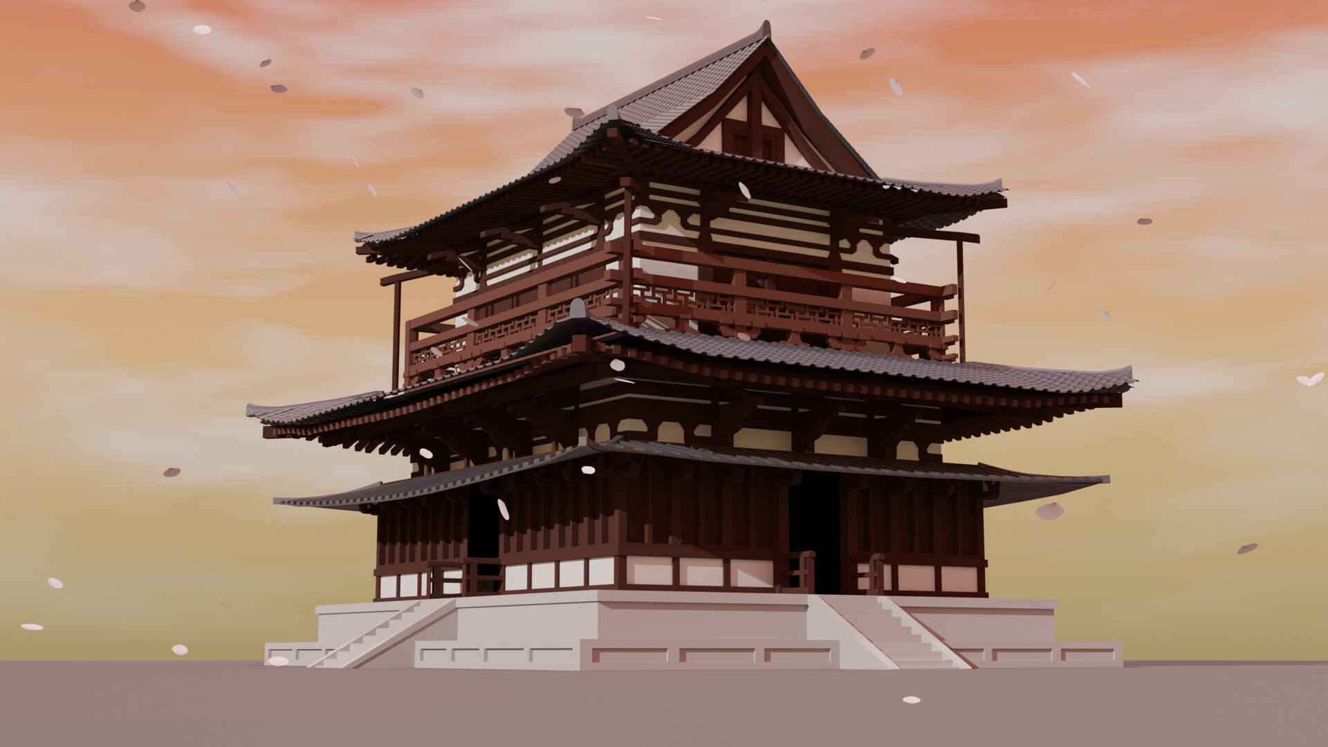 Japanese Temple With Animation Background, Dinh Phuc Luong