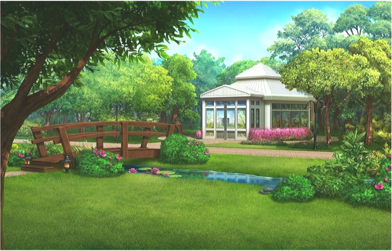 Landscape Garden Cartoon Background