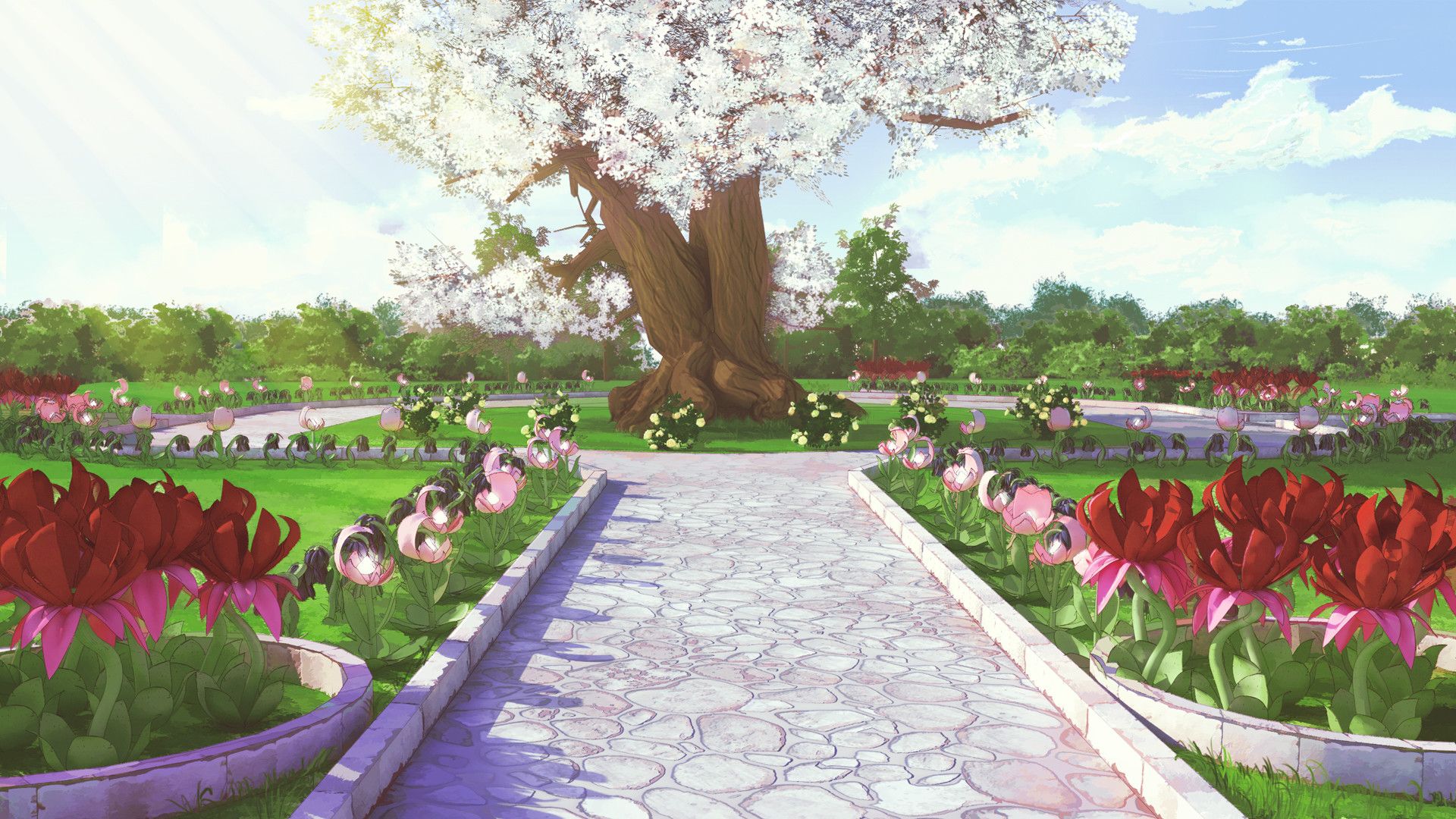 Magic garden, RaseL. Anime background, Anime background wallpaper, Anime scenery wallpaper