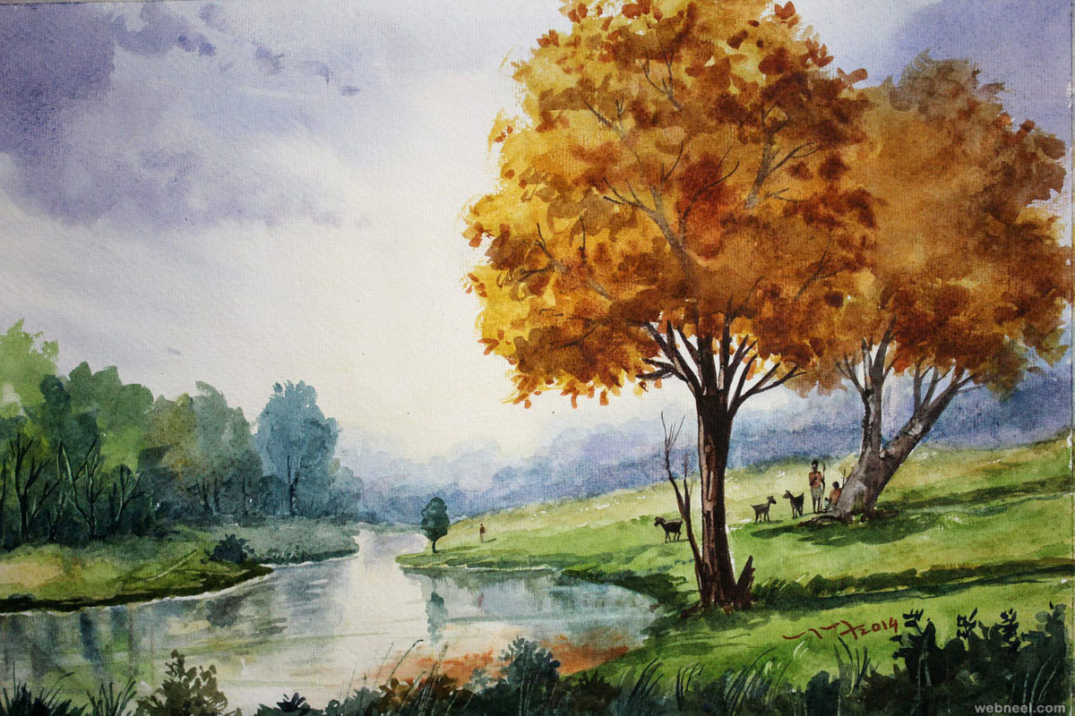 Best Watercolor Paintings From Top Artists Around Landscape Painting