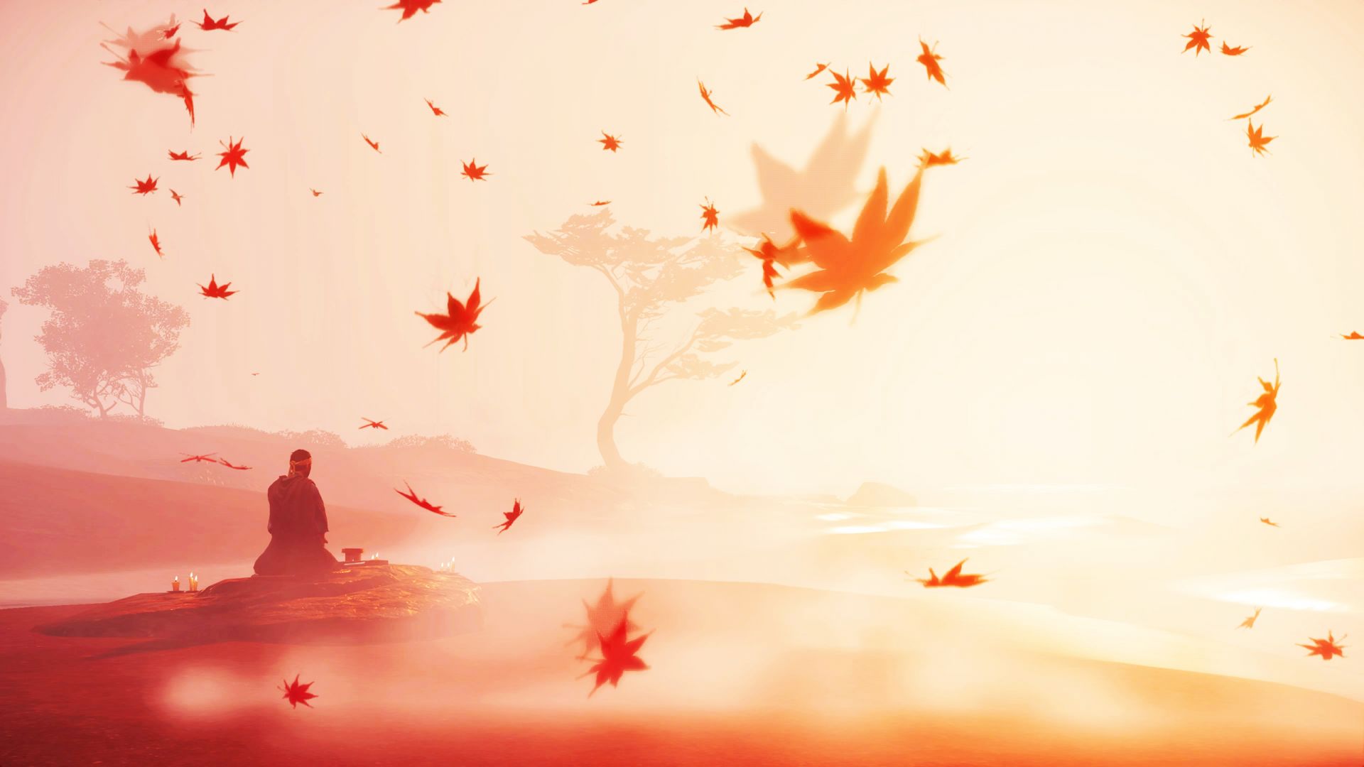 Wallpaper ghost of tsushima, autumn, falling leaves desktop wallpaper, HD image, picture, background, c3ba16