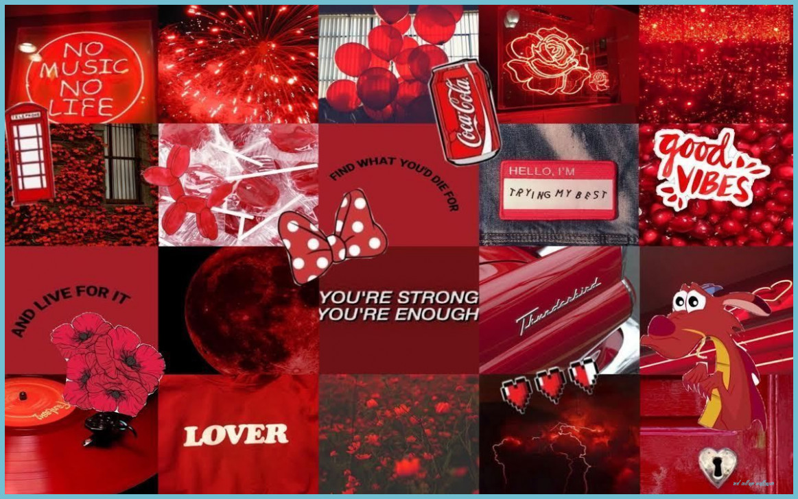 Red Aesthetic Collage Wallpaper Free Red Aesthetic Collage Collage Wallpaper