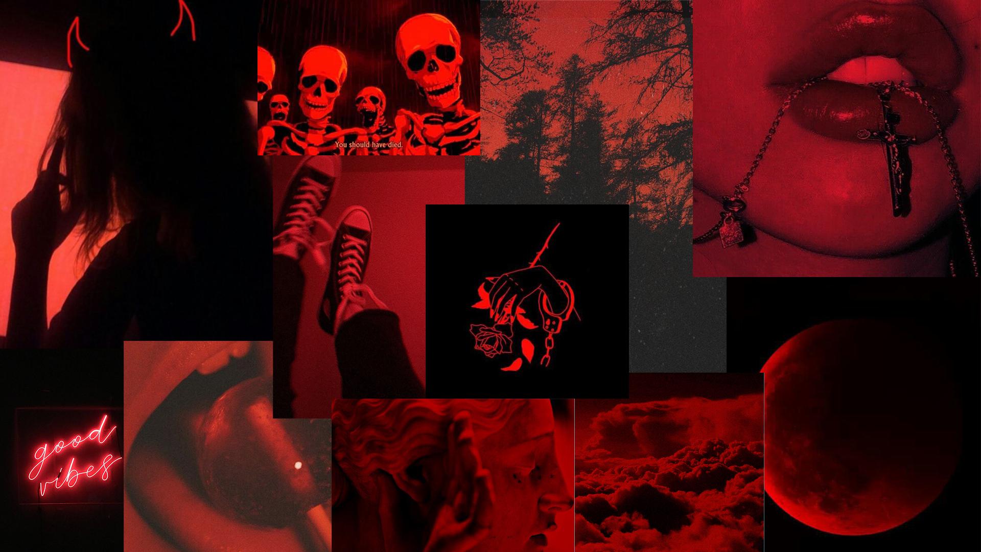 Red Aesthetic Collage: AestheticWallpaper