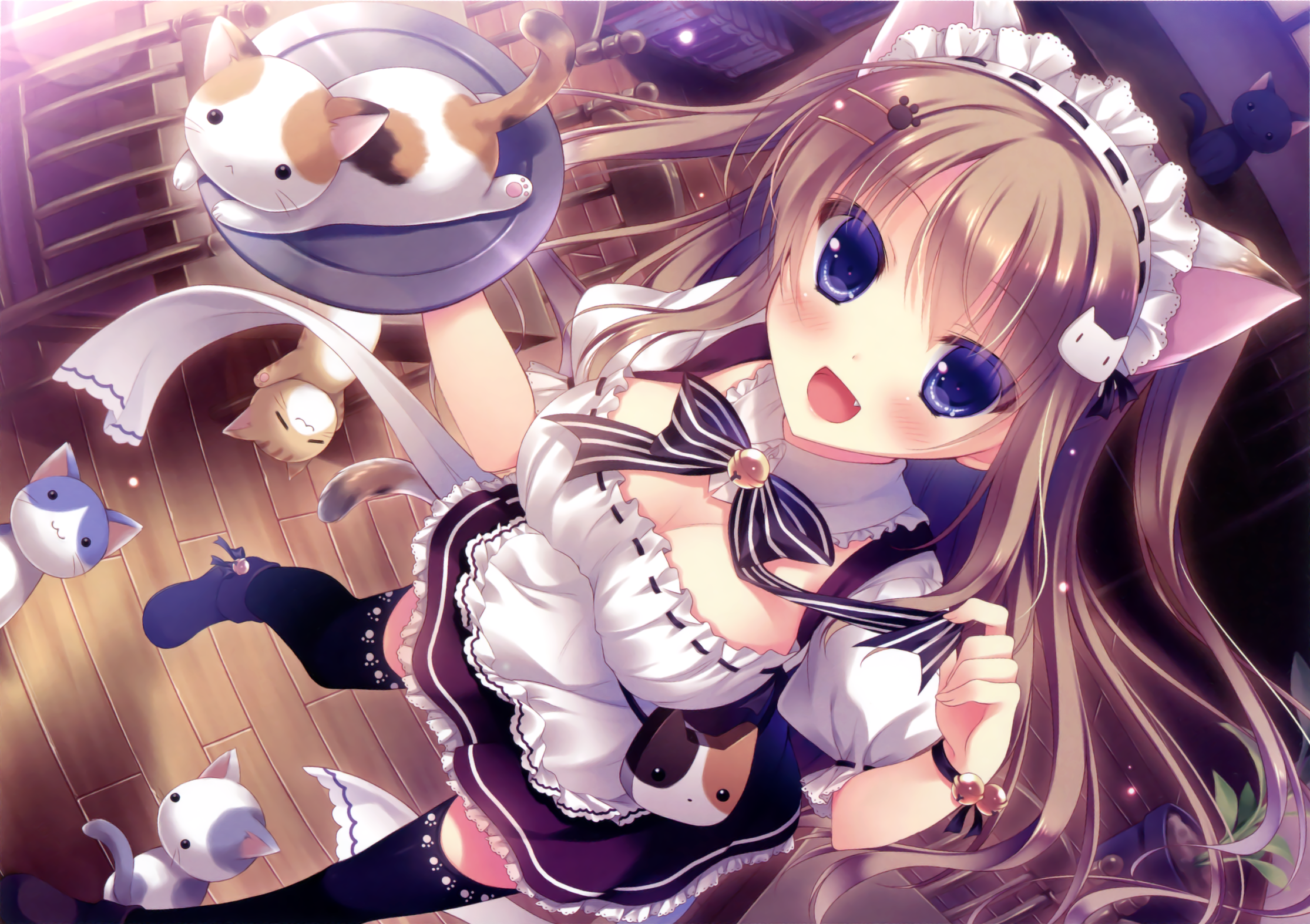 Wallpaper, anime girls, visual novel, Nyan Cafe Macchiato, cat girl 2230x1574