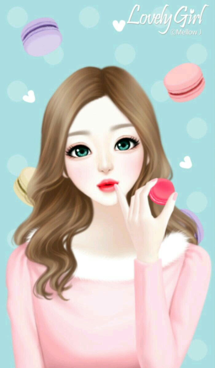 Cute Anime Cartoon Korean Pink Wallpaper