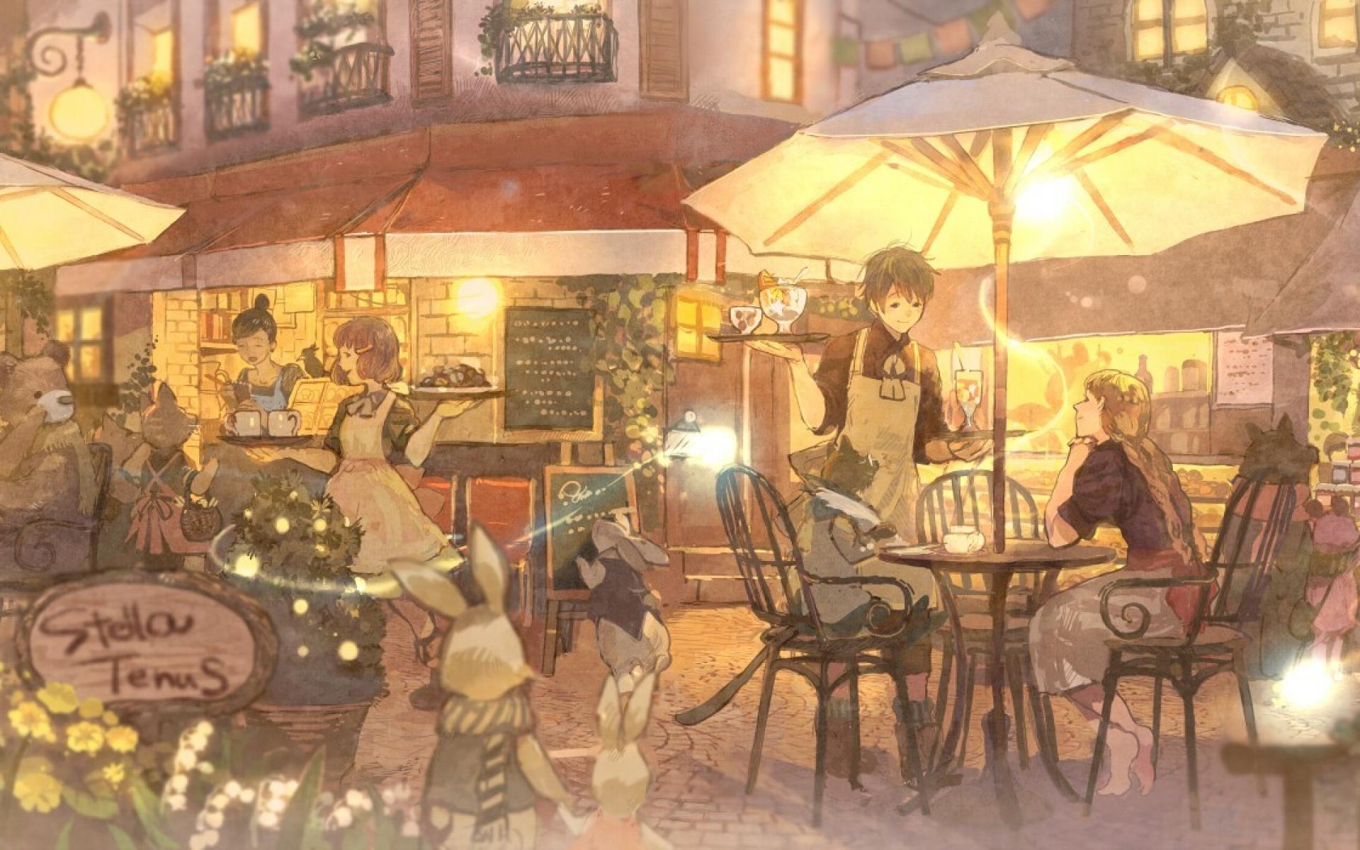 Commission Coffee shop by TaroK on DeviantArt  Cute desktop wallpaper  Aesthetic desktop wallpaper Desktop wallpaper fall