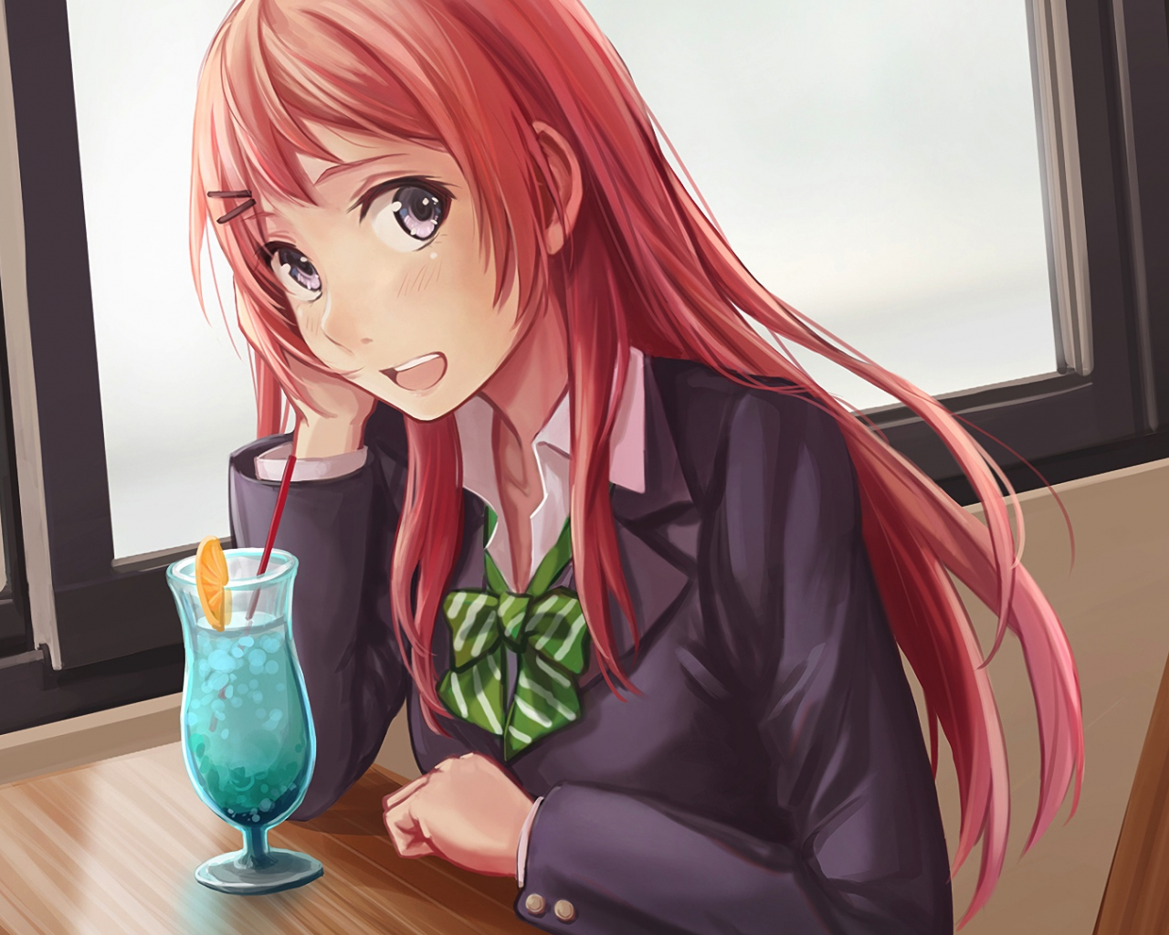 Desktop Wallpaper Aguri, Gamers!. Anime Girl, Cafe, HD Image, Picture, Background, 89ae8e