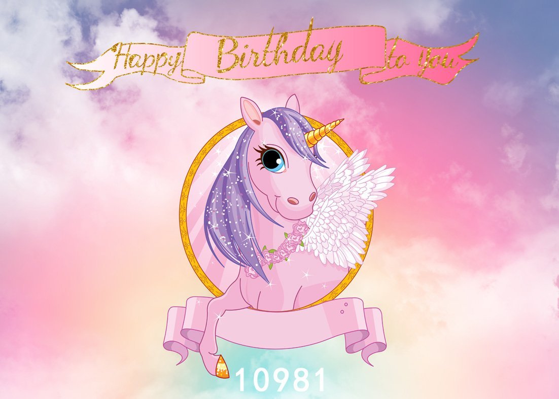 Unicorn Background Happy Birthday