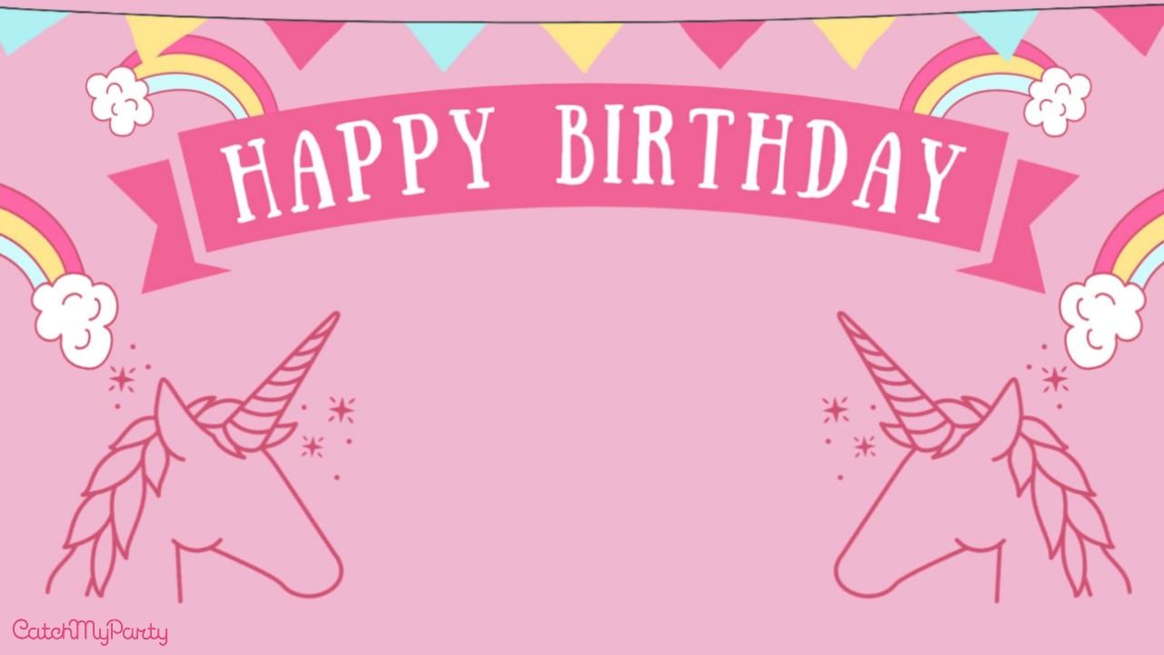 If your daughter loves unicorns and was so hoping for a unicorn themed party you can s. Birthday background, Girls birthday party themes, Unicorn birthday parties