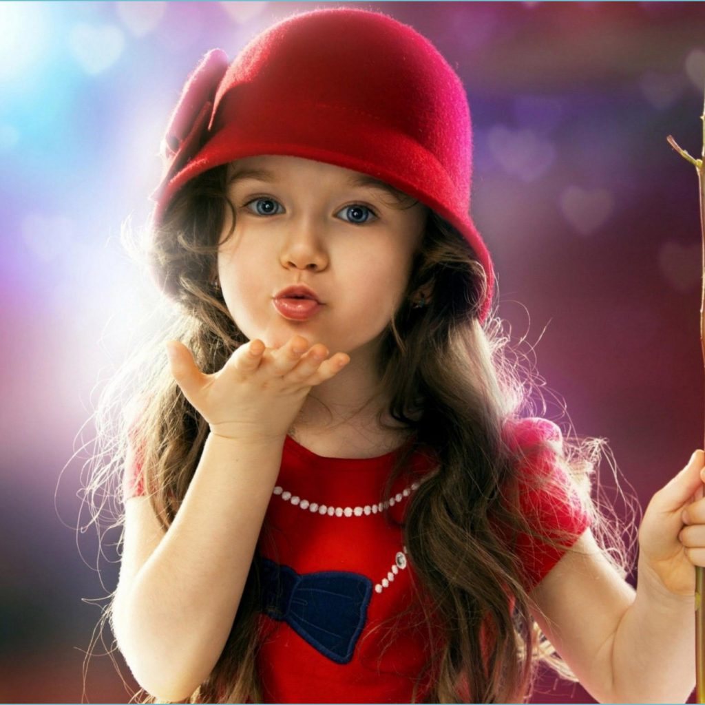 Little Girl Blowing Kiss Cute Desktop HD Wallpaper Cute Baby Girl Wallpaper