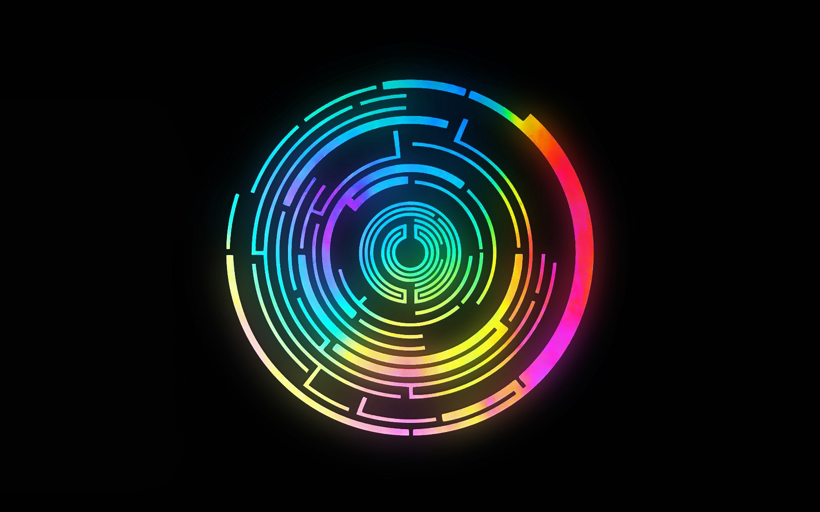 Wallpaper, colorful, neon, abstract, spiral, sphere, graphic design, circle, Pendulum, light, line, graphics, 1680x1050 px, computer wallpaper, font, special effects 1680x1050