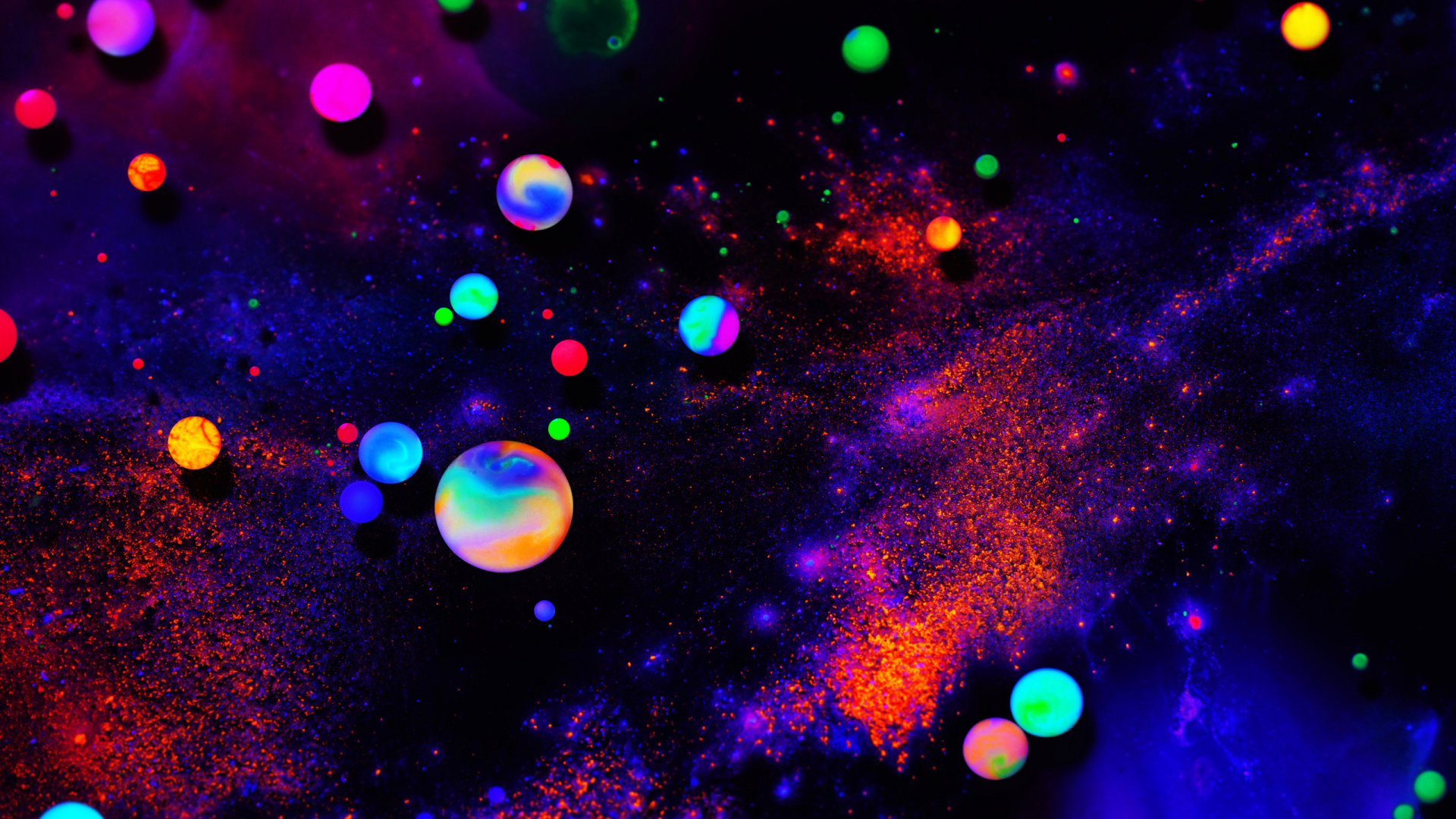 Download 1920x1080 wallpaper goodies, spheres, colorful, neon dark, abstract, full hd, hdtv, fhd, 1080p, 1920x1080 HD image, background, 1537