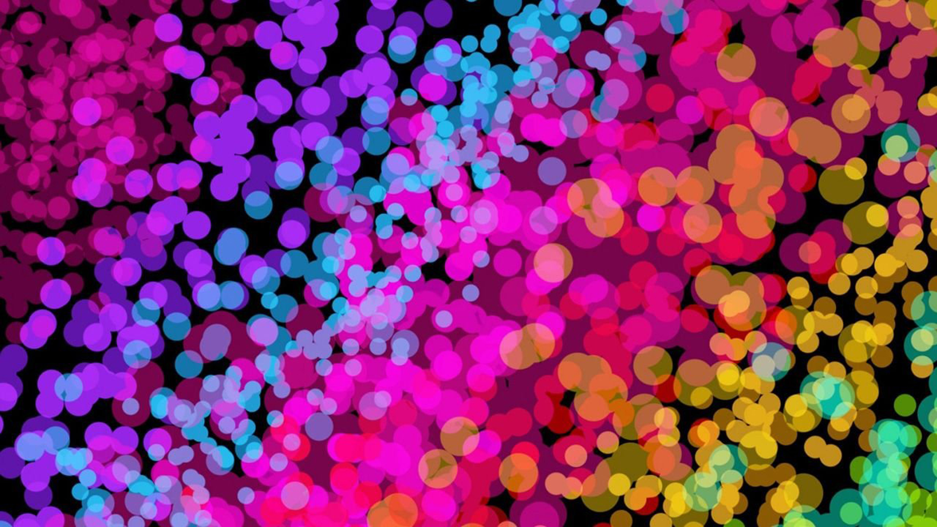 Colorful Neon Bokeh Rounds HD Abstract Wallpaper