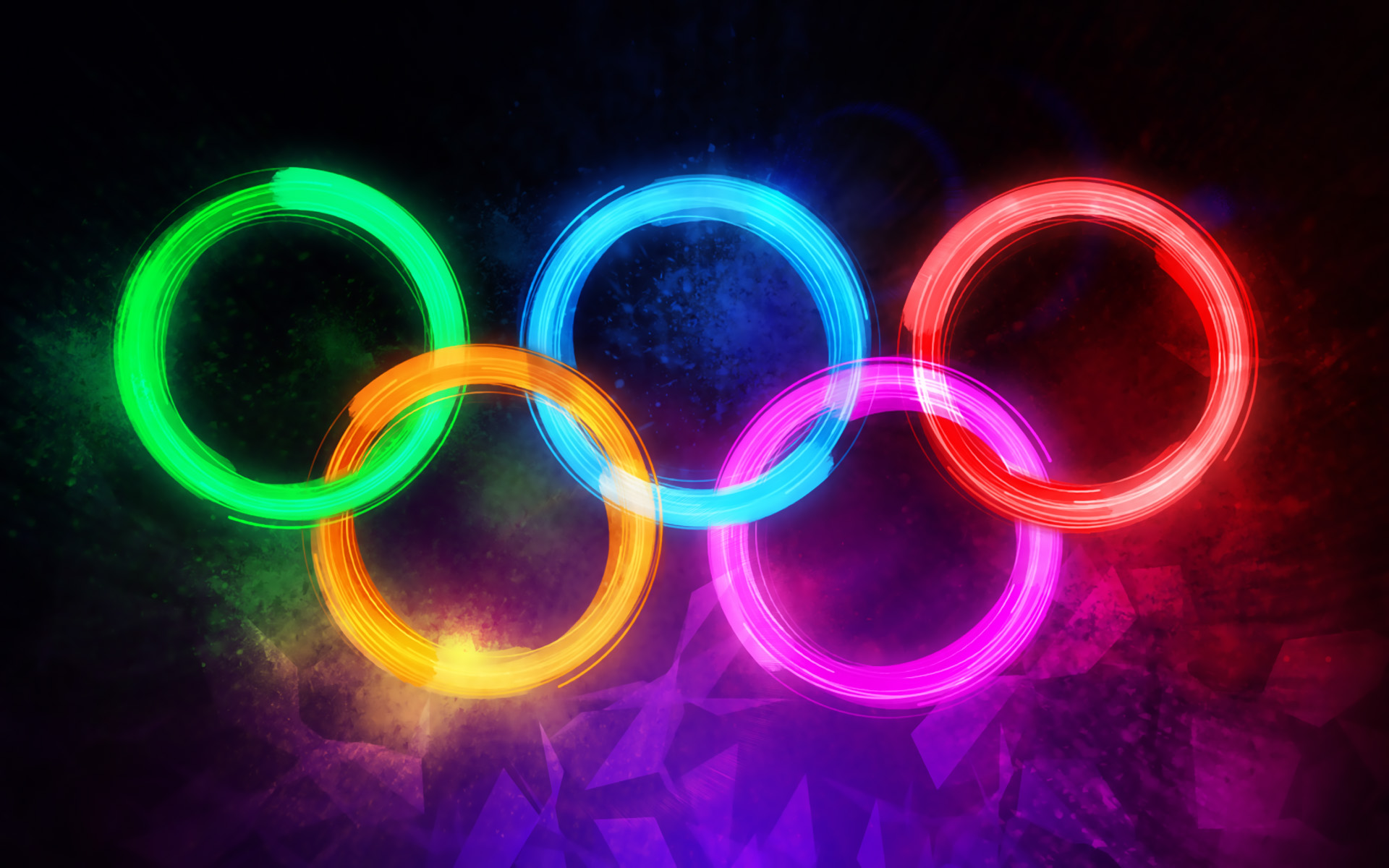 Download wallpaper Olympic rings, colorful neon rings, artwork, creative, olympic symbols, Neon Olympic Rings for desktop with resolution 1920x1200. High Quality HD picture wallpaper