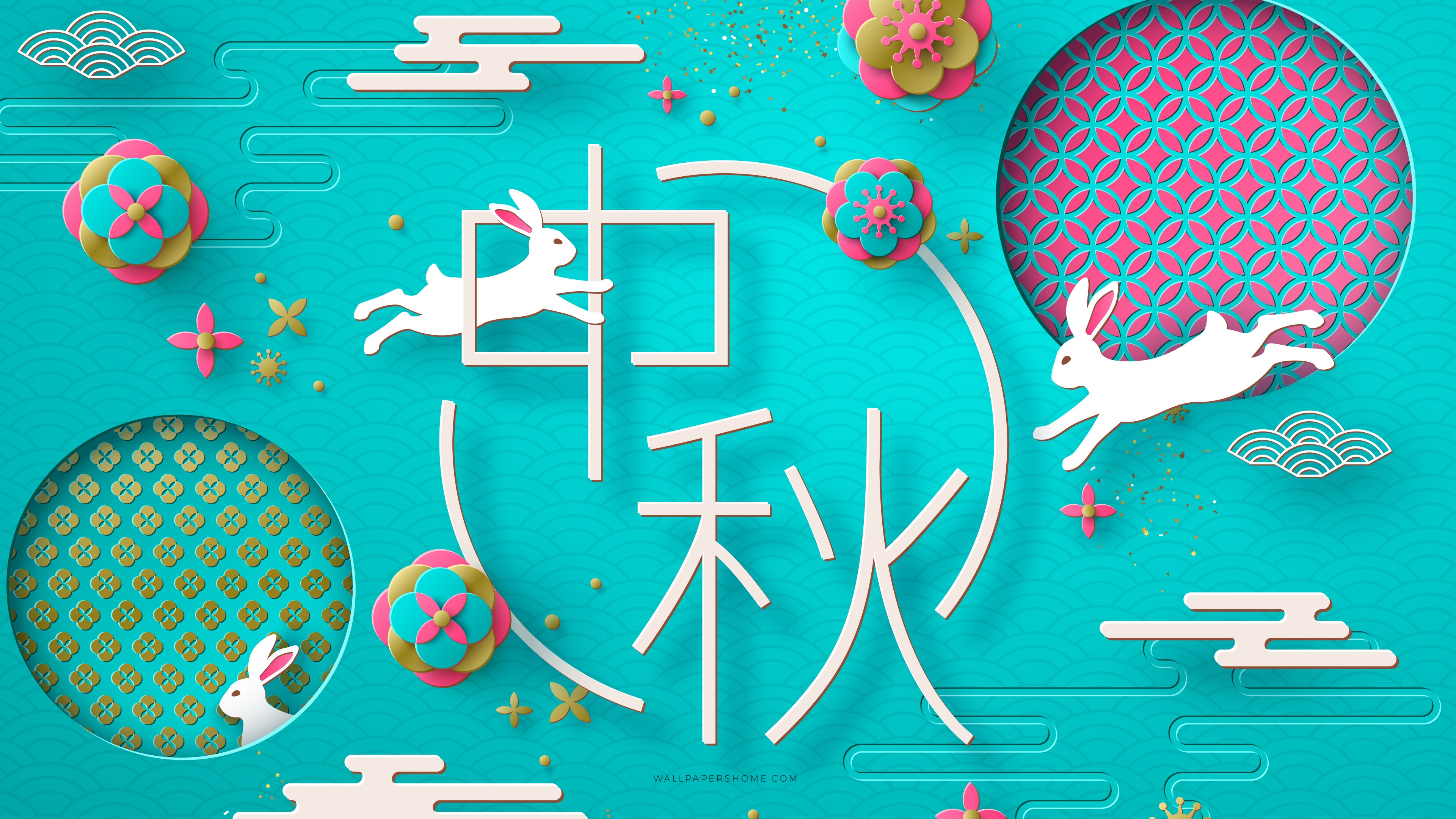 Japanese Mid Autumn Festival Art Abstract 4K Wallpaper PC Download