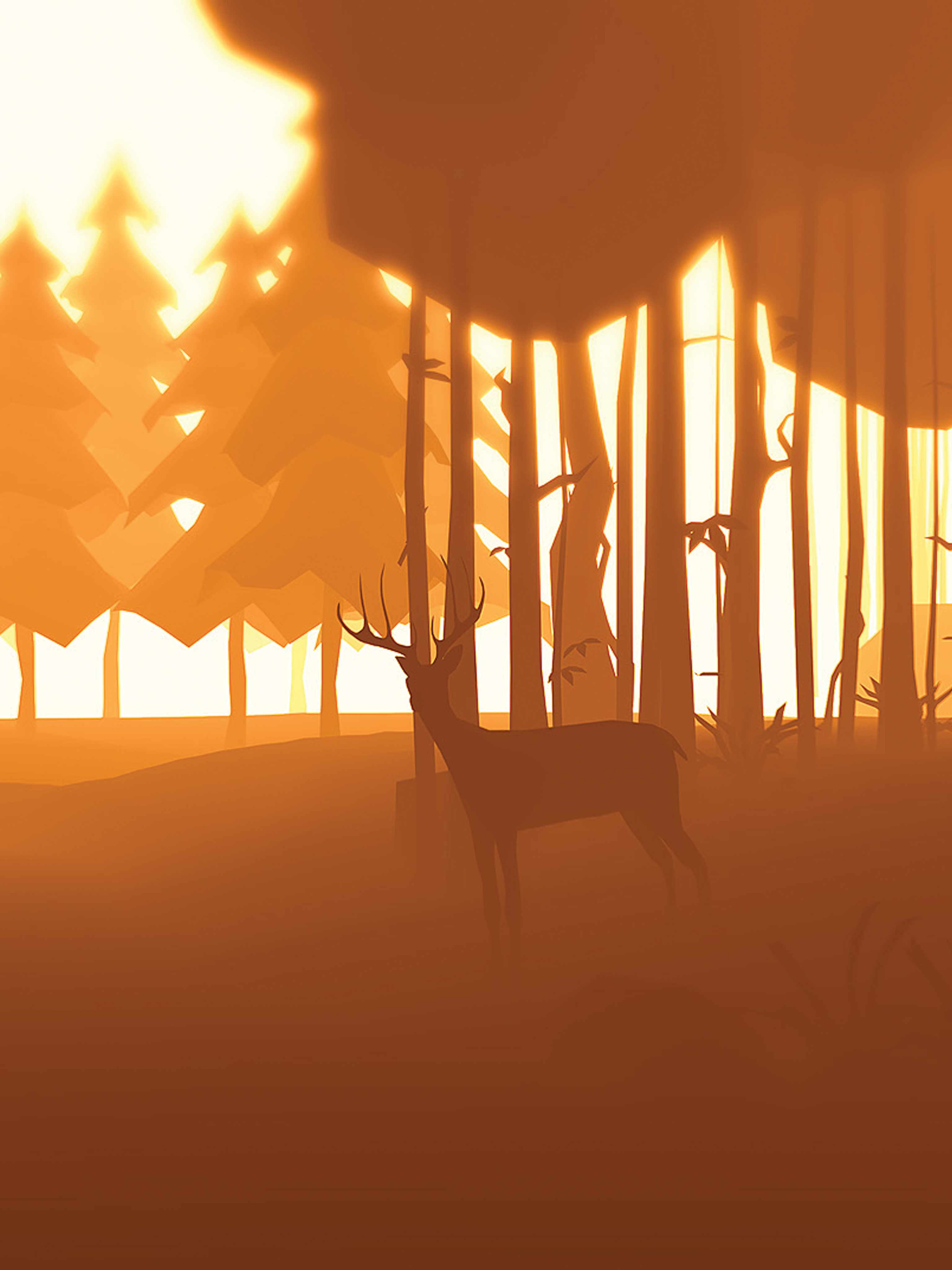 Deer In Autumn Forest Mobile Wallpaper