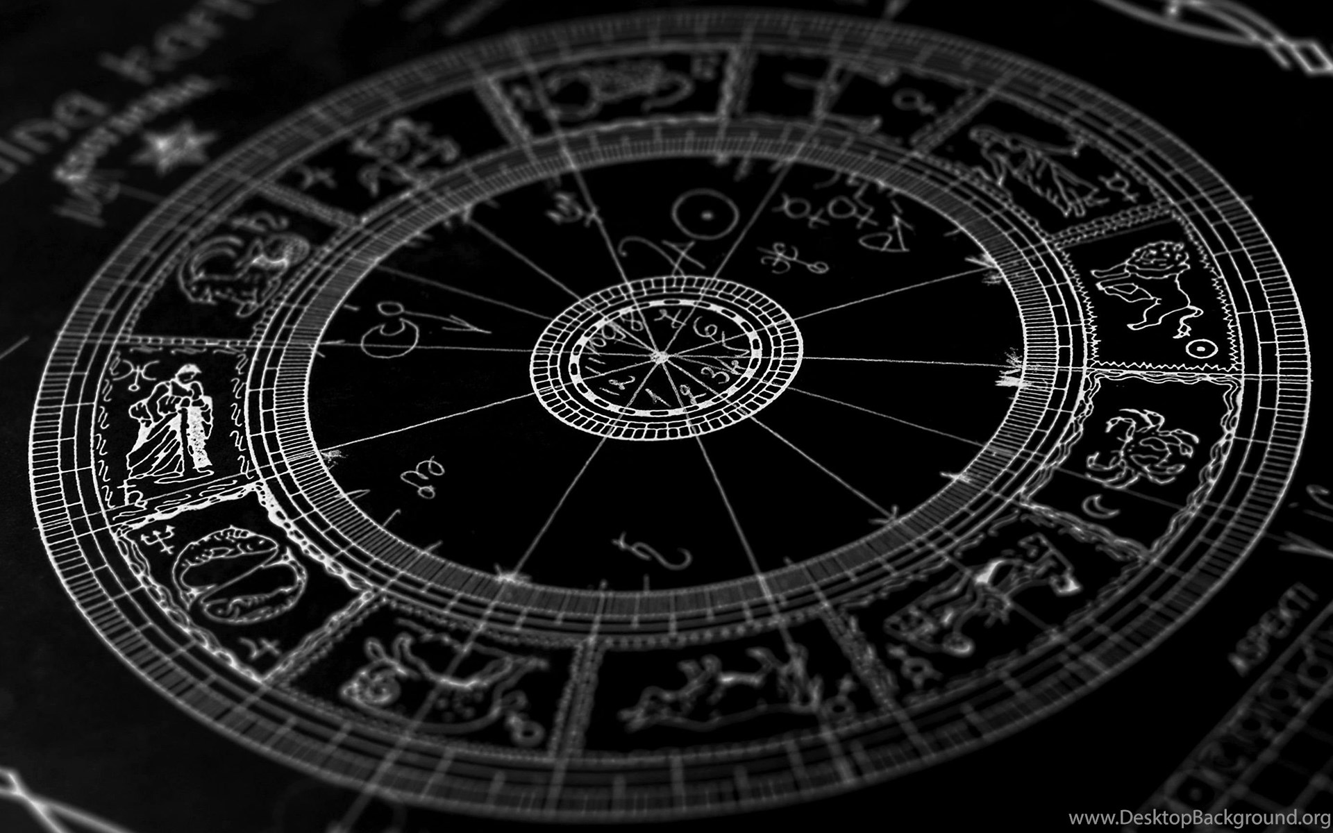 Signs Of The Zodiac, A Beautiful Picture On A Black Background. Desktop Background