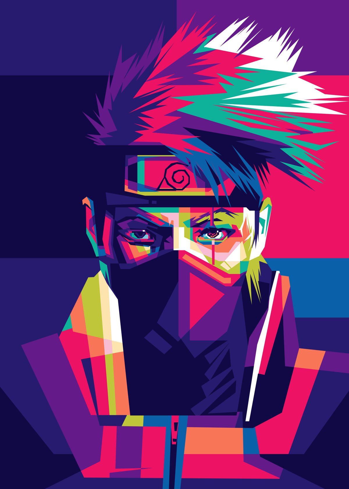 episodes later, Kakashi's face revealed in 'Naruto Shippuden'. Naruto painting, Best naruto wallpaper, Pop art posters