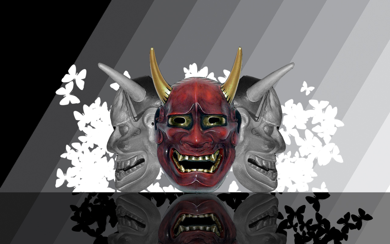 Oni демон Самурай маска Wallpaper