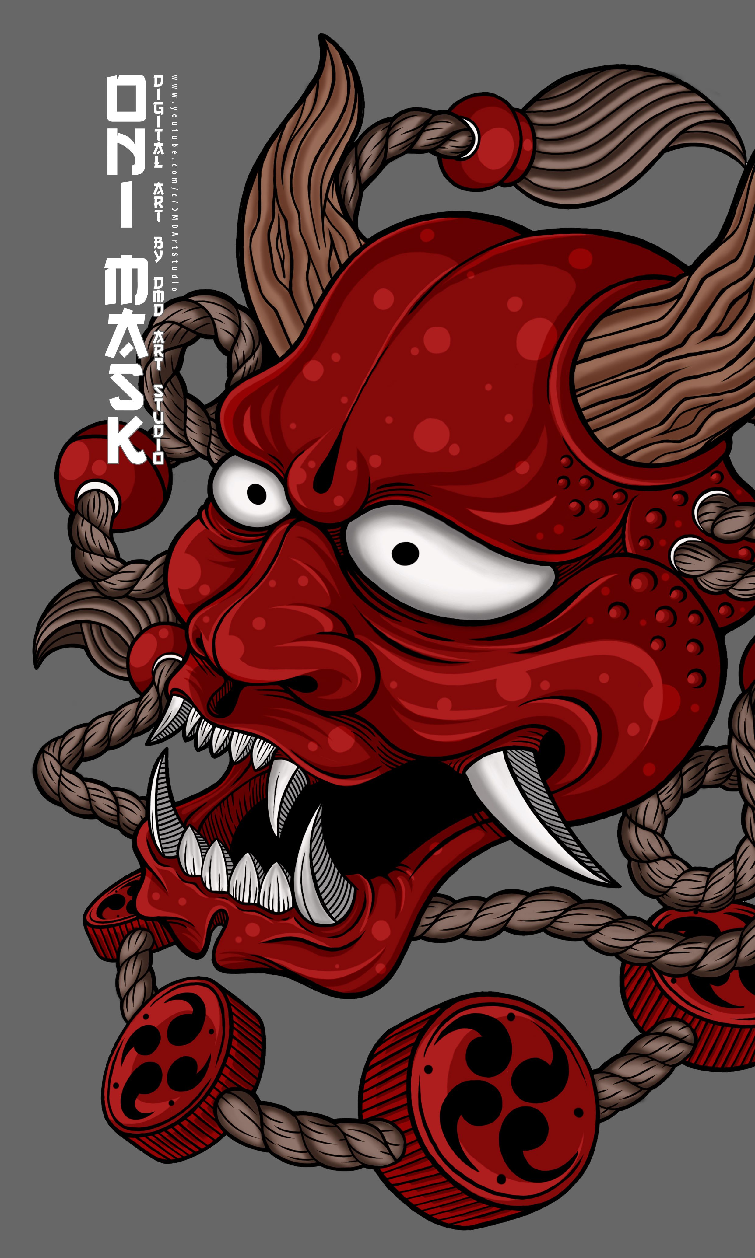 Oni Mask Speed Painting. Oni mask, Mask drawing, Character design