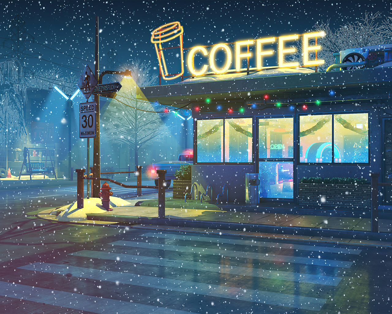Lo Fi Cafe 4k 1280x1024 Resolution HD 4k Wallpaper, Image, Background, Photo and Picture