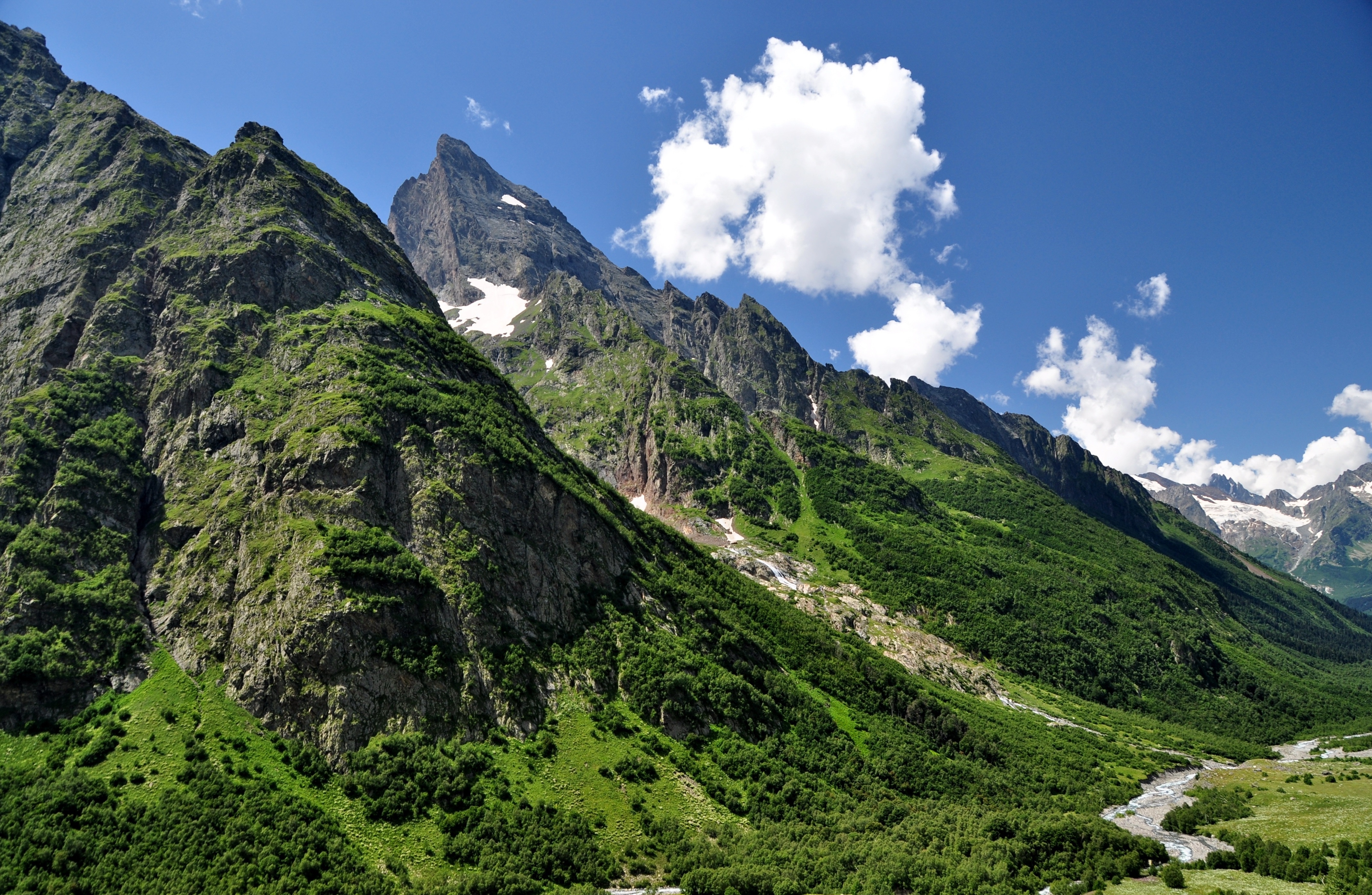 Wallpaper, mountains, sky, grass, caucasus, nature 4279x2793