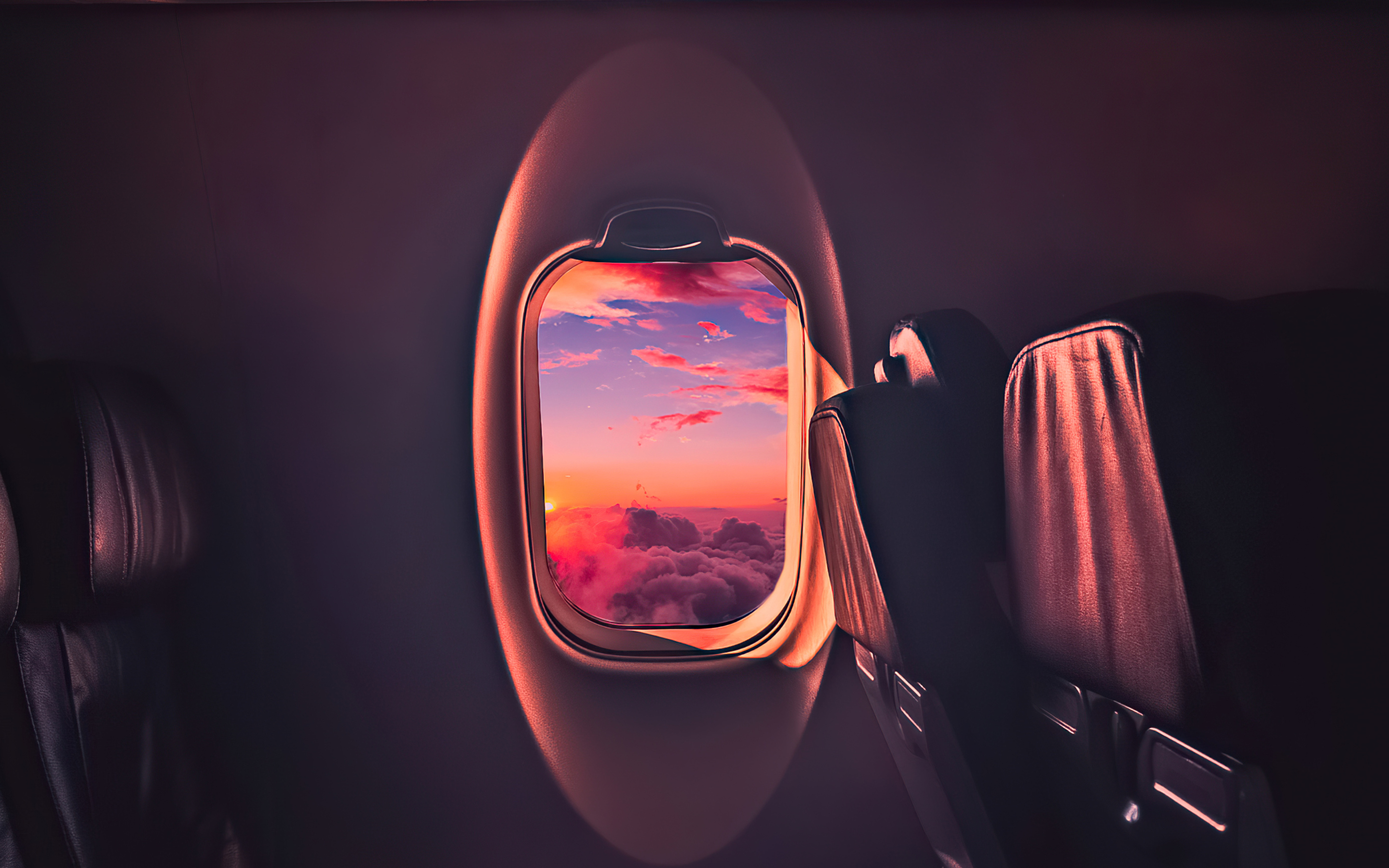 Beautiful Sunset Through Airplane Window Macbook Pro Retina HD 4k Wallpaper, Image, Background, Photo and Picture