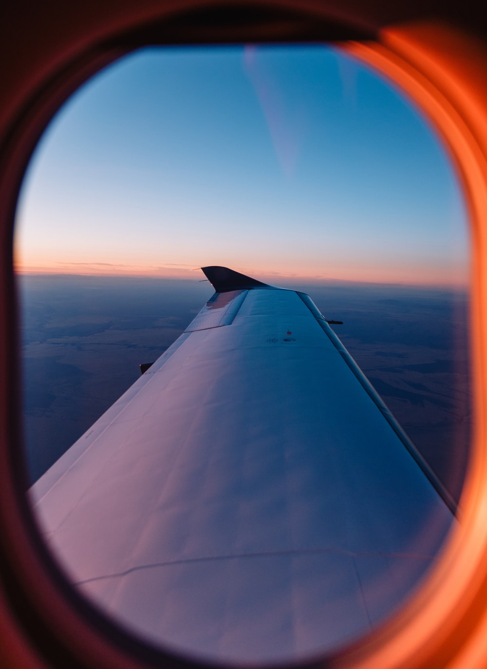 Plane Window Sunset Picture. Download Free Image