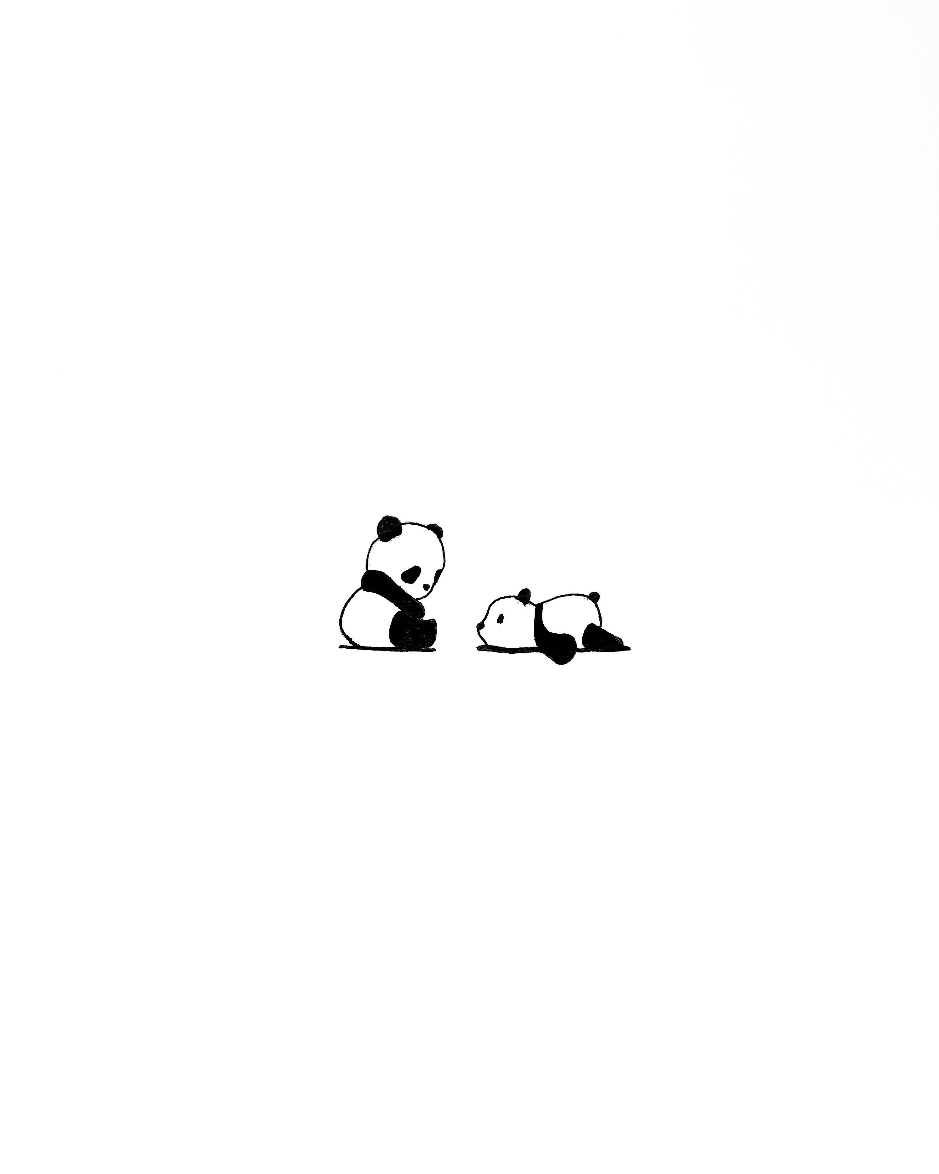 lazy #panda #homedecor #redo #micron #black #white #miniaturas #minimalism. Cute simple wallpaper, Cute panda wallpaper, Cute little drawings