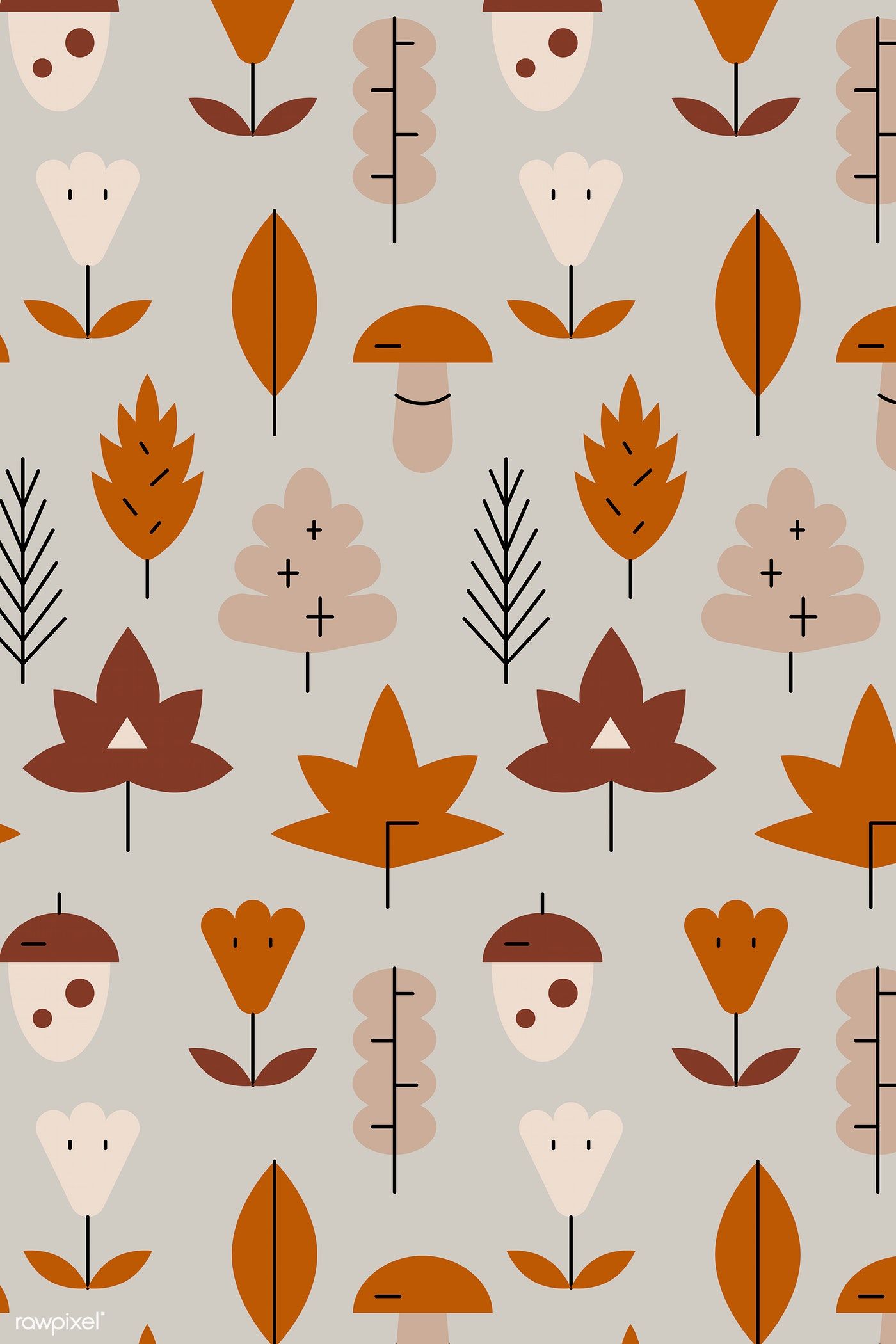Download premium vector of Autumn plant patterned background vector 936080. Vector background pattern, Plant pattern, Background patterns