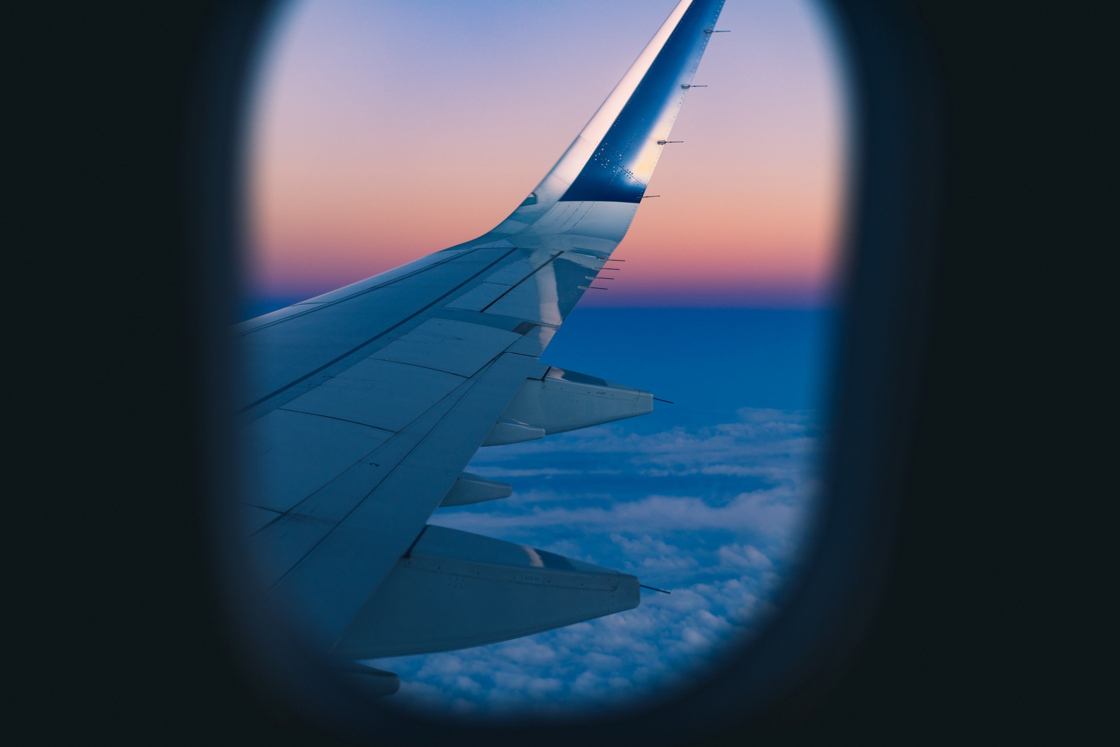 Wallpaper / plane airplane window and wing HD 4k wallpaper