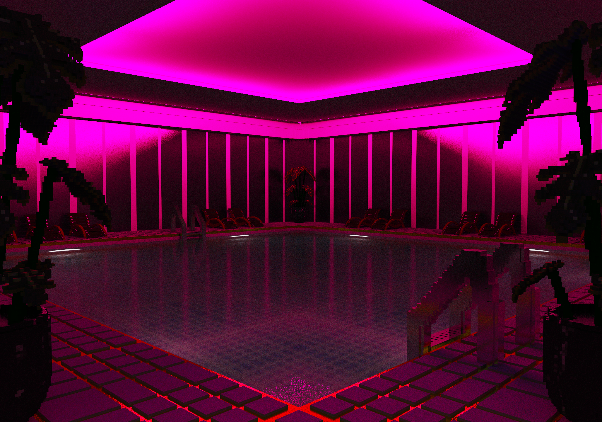 Neon Poolside Liminal Space: LiminalSpace